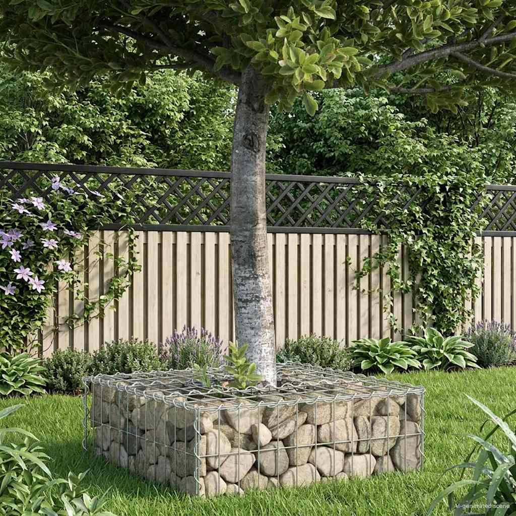 PANGIVO - Lit surélevé gabion Acier galvanisé Argenté 60 x 60 x 20 cm - PANGIVO - Image 1