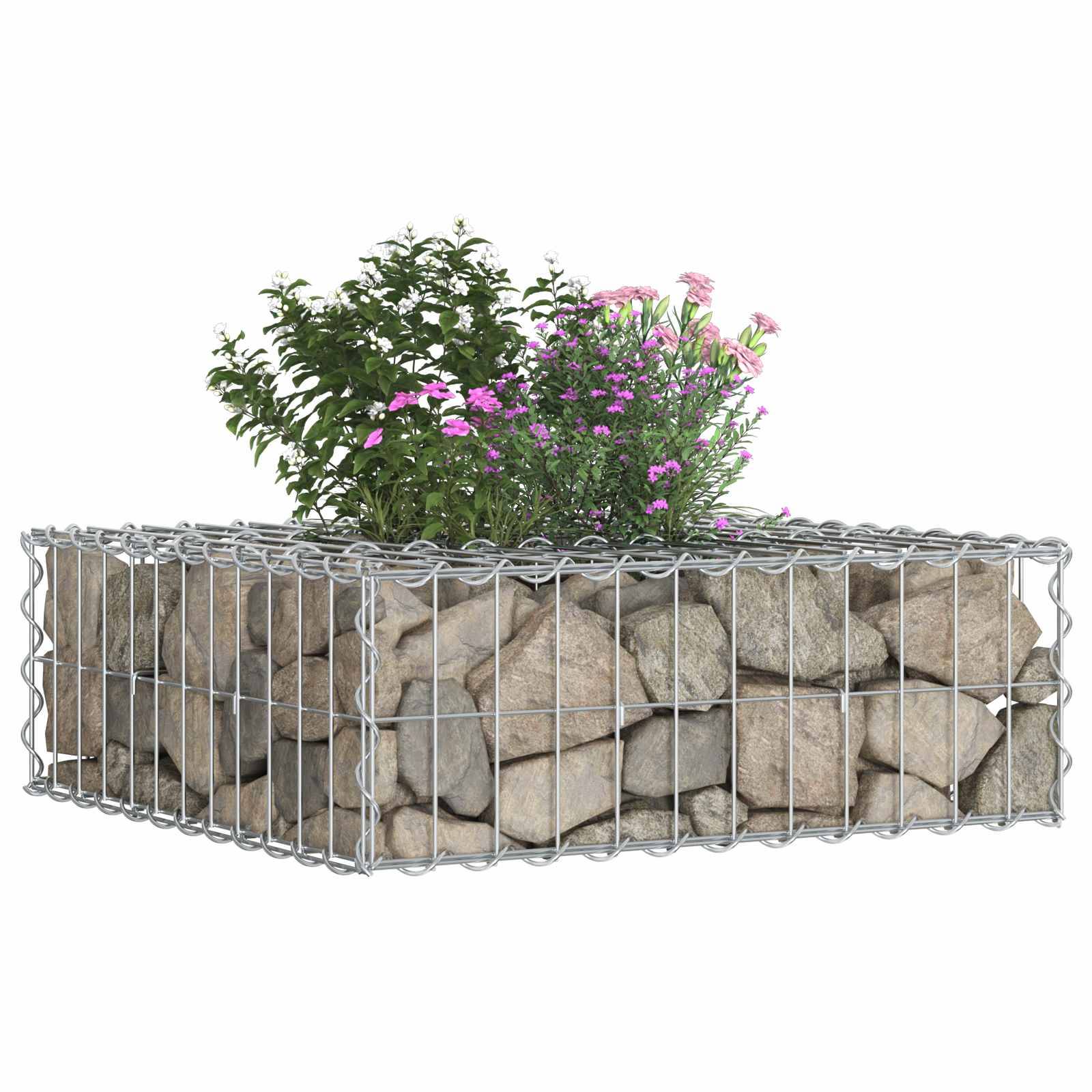 PANGIVO - Lit surélevé gabion Acier galvanisé Argenté 60 x 60 x 20 cm - PANGIVO - Image 4