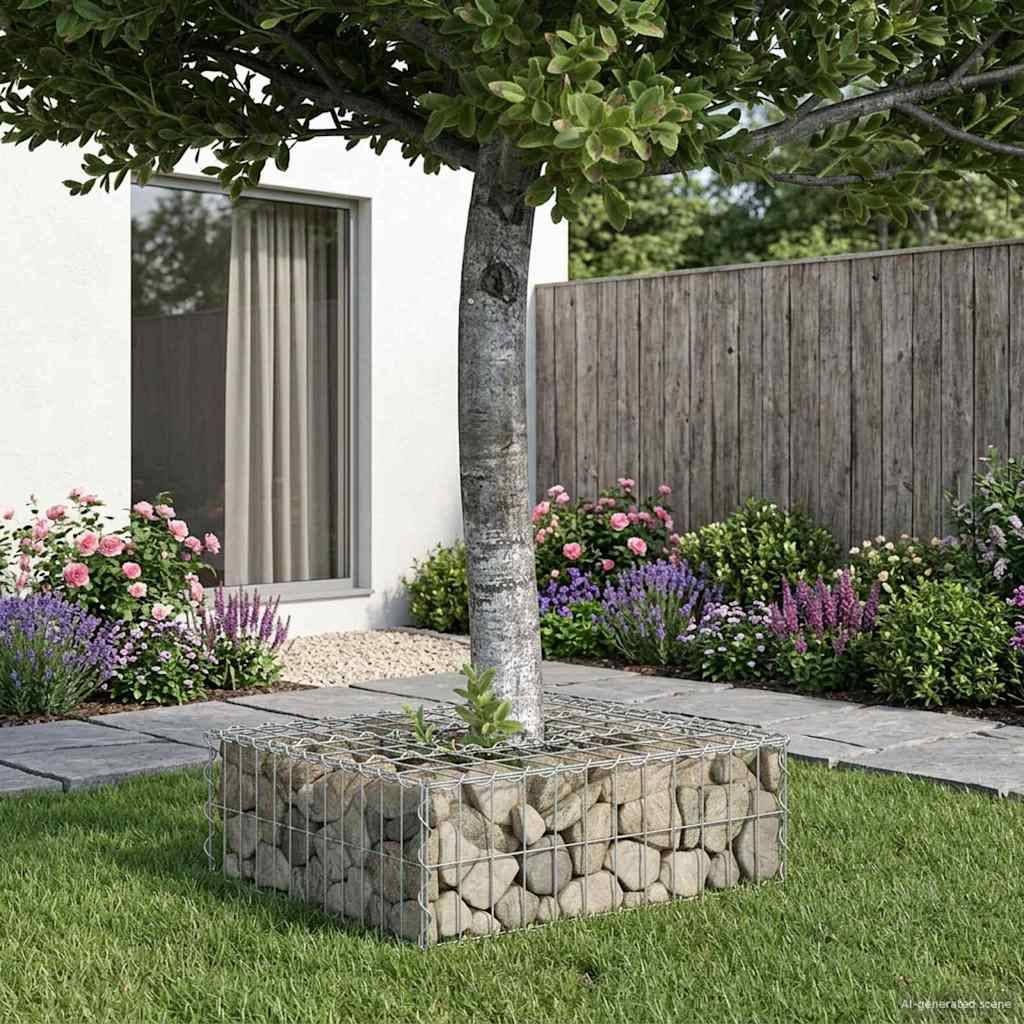 PANGIVO - Lit surélevé gabion Acier galvanisé Argenté 60 x 60 x 20 cm - PANGIVO - Image 5