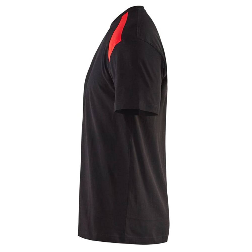 Blaklader - T-shirt Blaklader bicolore Noir Epaules Rouges M - Image 4