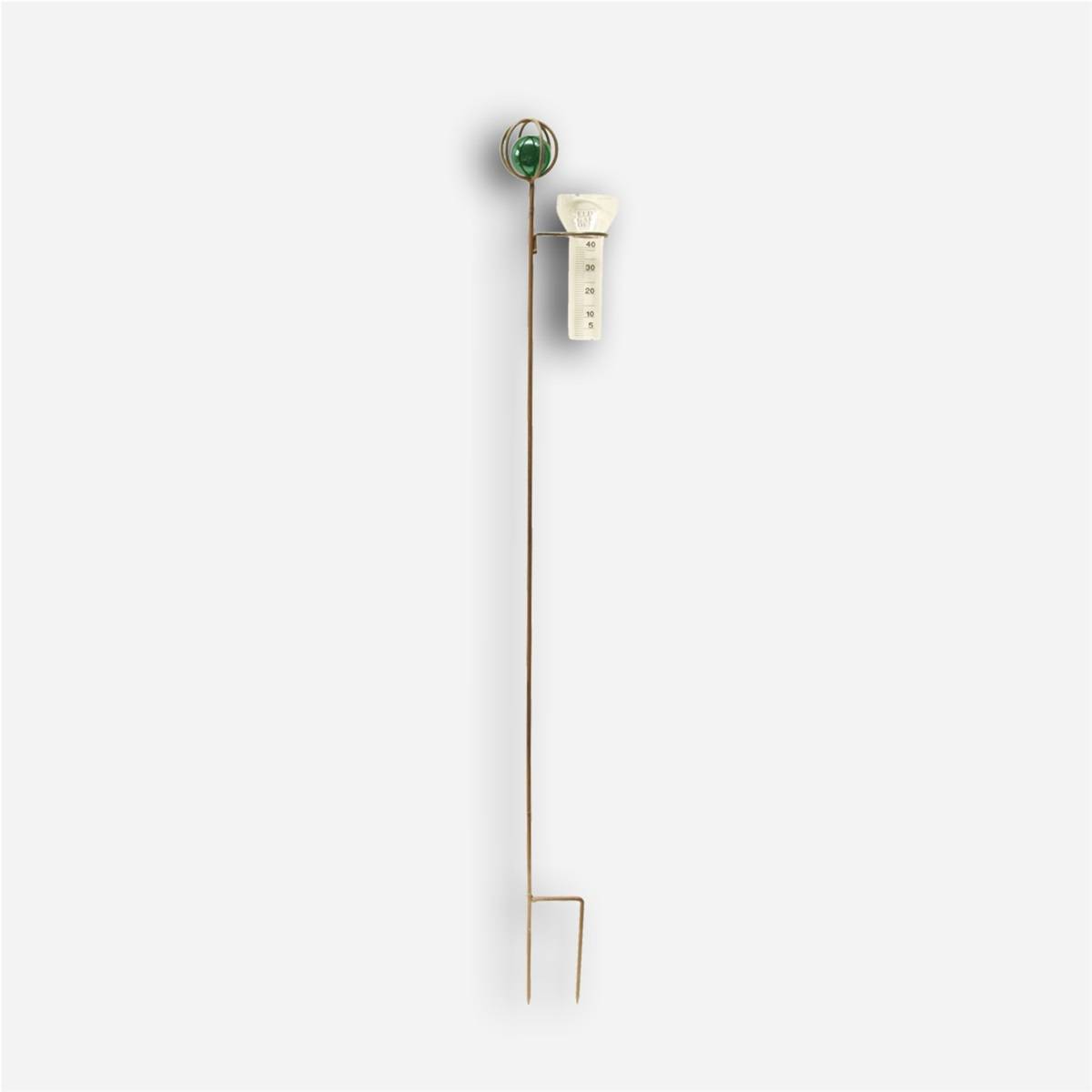 Pluviomètre boule de verre verte - Image 1