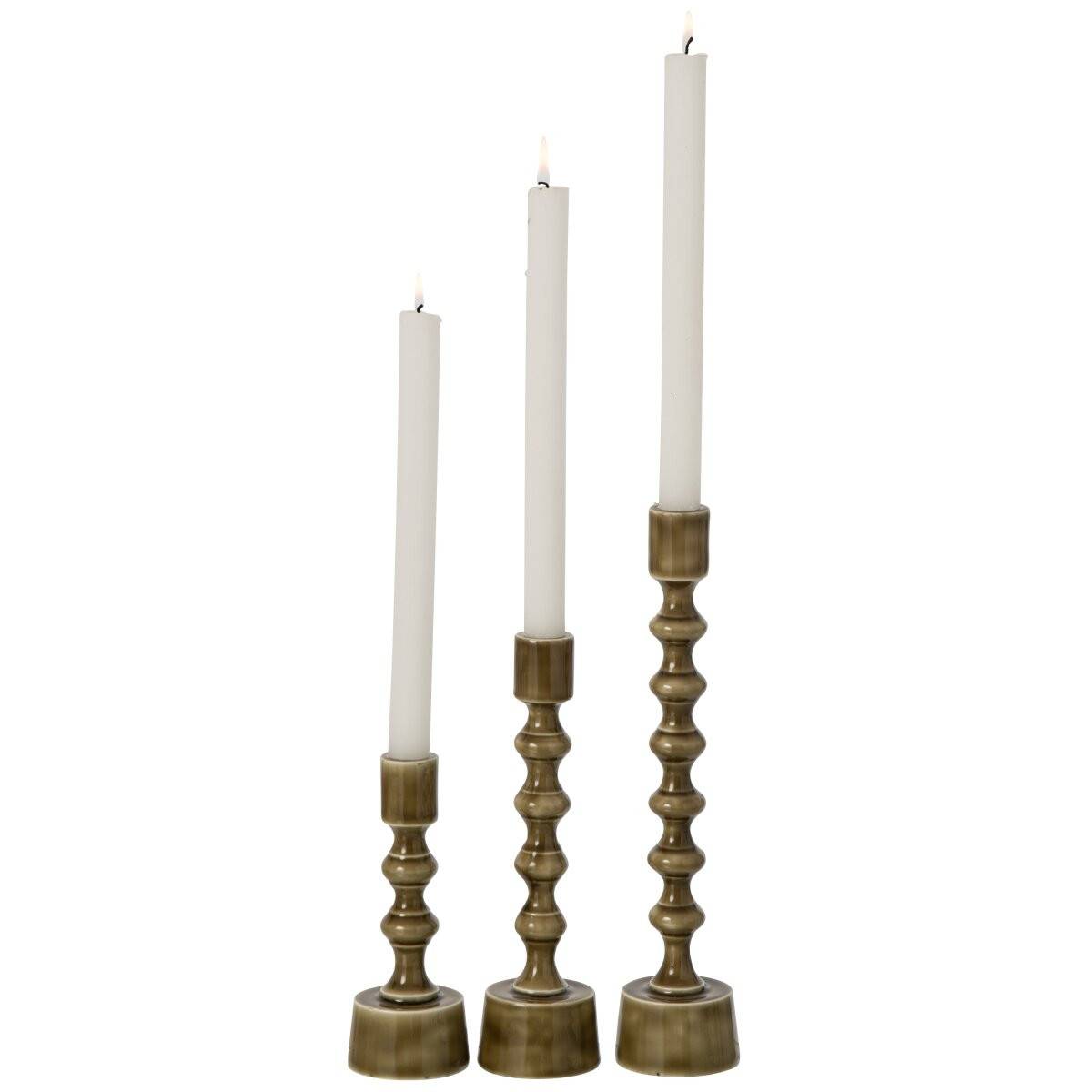 J-Line - Lot de 3 Chandeliers en Métal "Enno" 30cm Vert - Image 2
