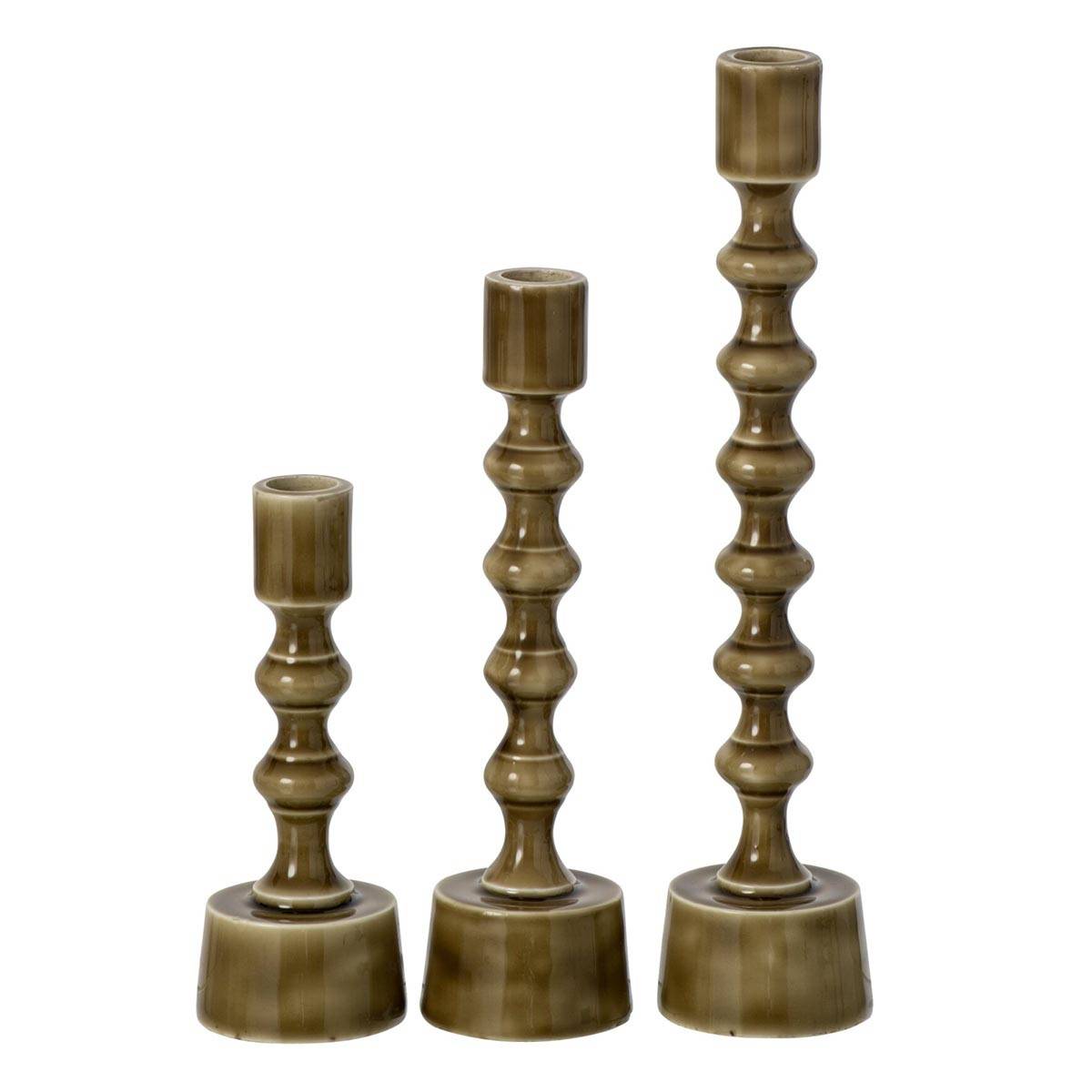 J-Line - Lot de 3 Chandeliers en Métal "Enno" 30cm Vert - Image 1