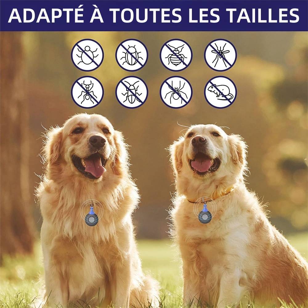 Répulsif Anti-Nuisibles Ultrasons Portable Rechargeable - Protection 3m Contre Moustiques, Tiques Et Puces Pour Animaux