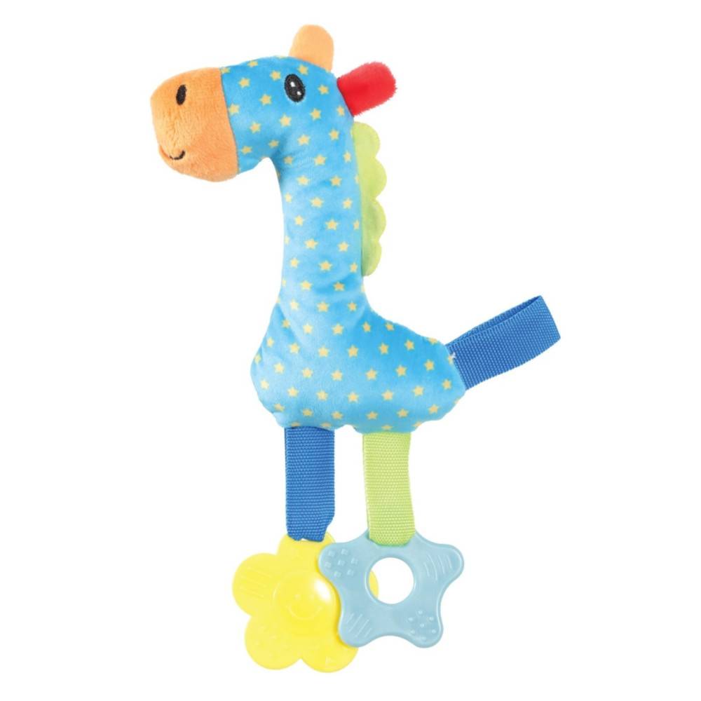 Zolux - Peluche rio girafe bleu anneau à mordiller 26 cm jouet pour chiots - Image 1