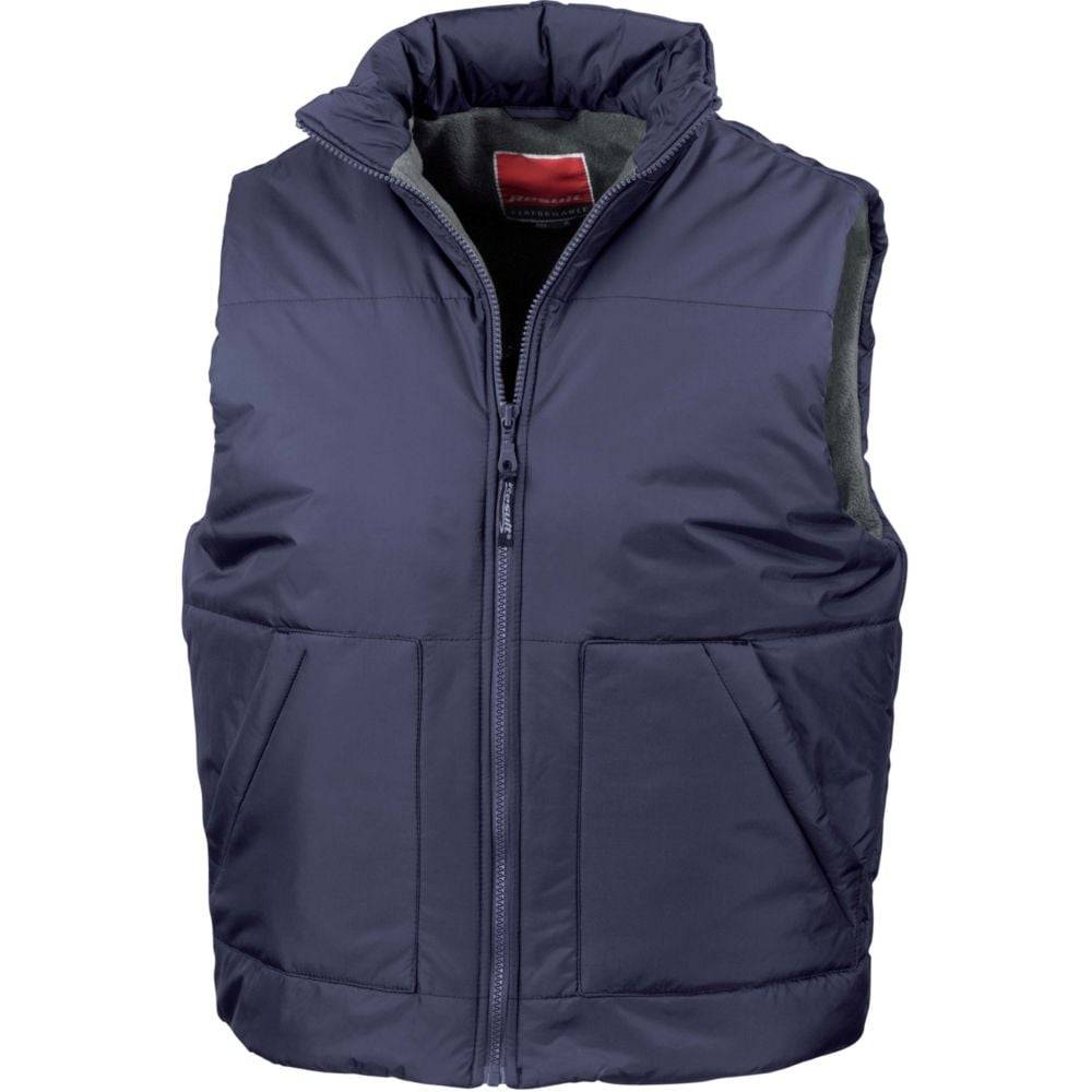Bodywarmer de travail Result DOUBLÉ POLAIRE Bleu Marine S