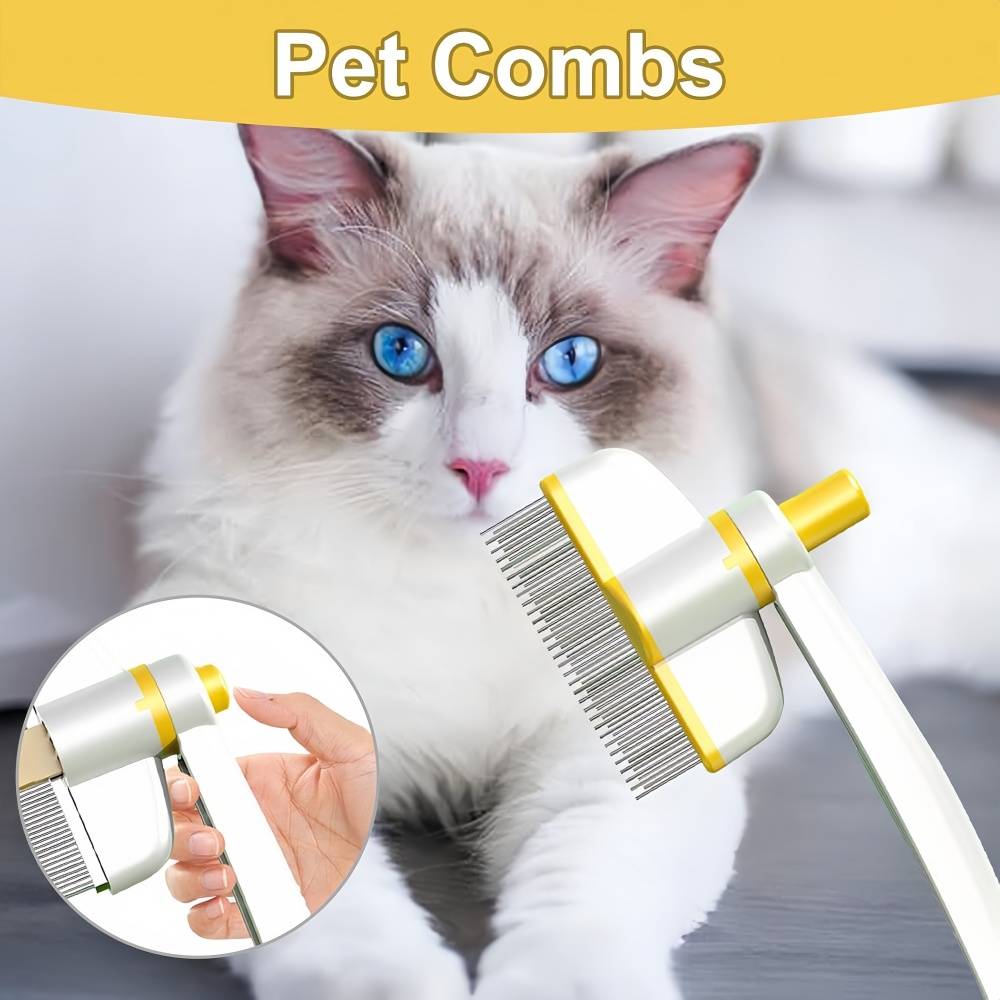 Peigne toilettage rotatif pour chat - Démêlage sans douleur - Bouton éjecteur poils - Living123 - Image 5