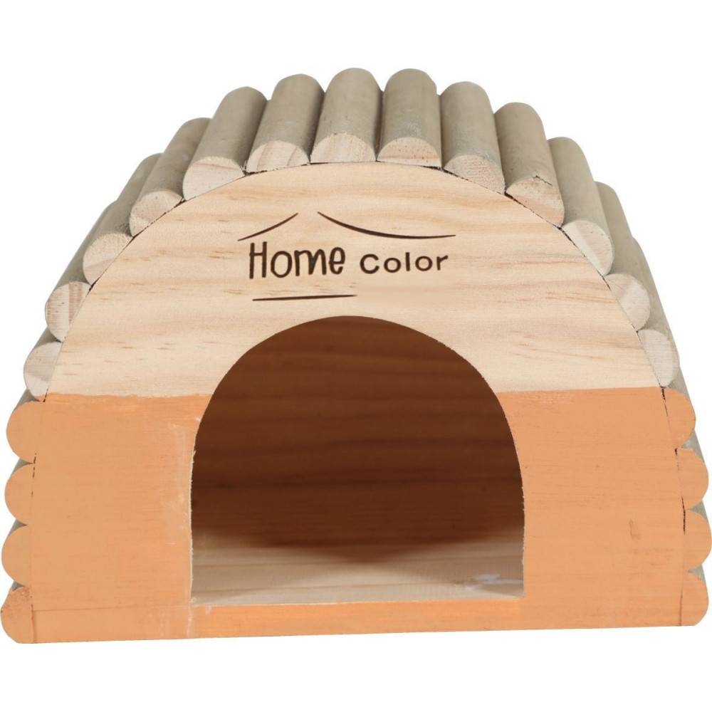animallparadise - Maison en bois demi rond, caramel, 21 x 14.5 x 15 cm pour rongeur - Image 6