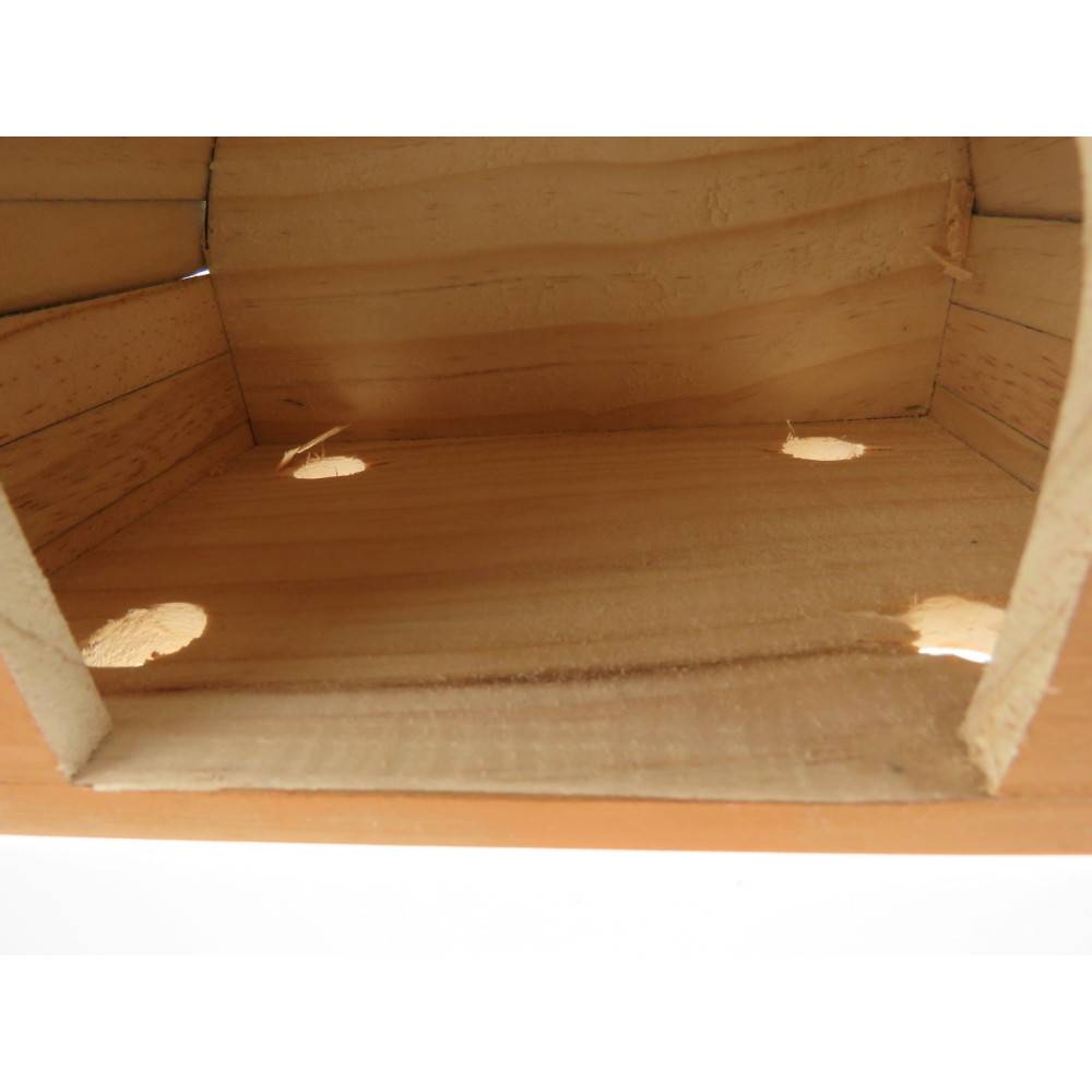 animallparadise - Maison en bois demi rond, caramel, 21 x 14.5 x 15 cm pour rongeur - Image 3