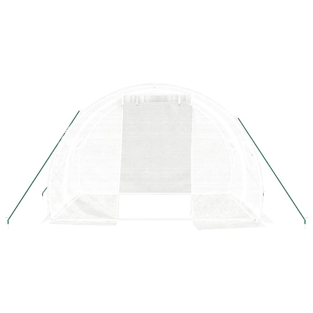 Serre de Jardin Tunnel Acier Galvanisé PE Potager Protection Cultures 6m² Blanc - ComfortXL Outdoor Living - Image 4