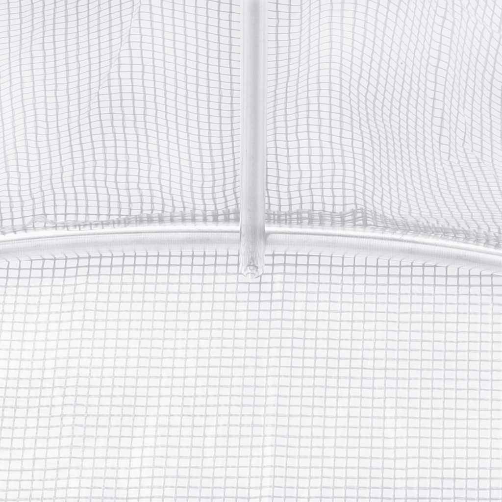 Serre de Jardin Tunnel Acier Galvanisé PE Potager Protection Cultures 6m² Blanc - ComfortXL Outdoor Living - Image 9