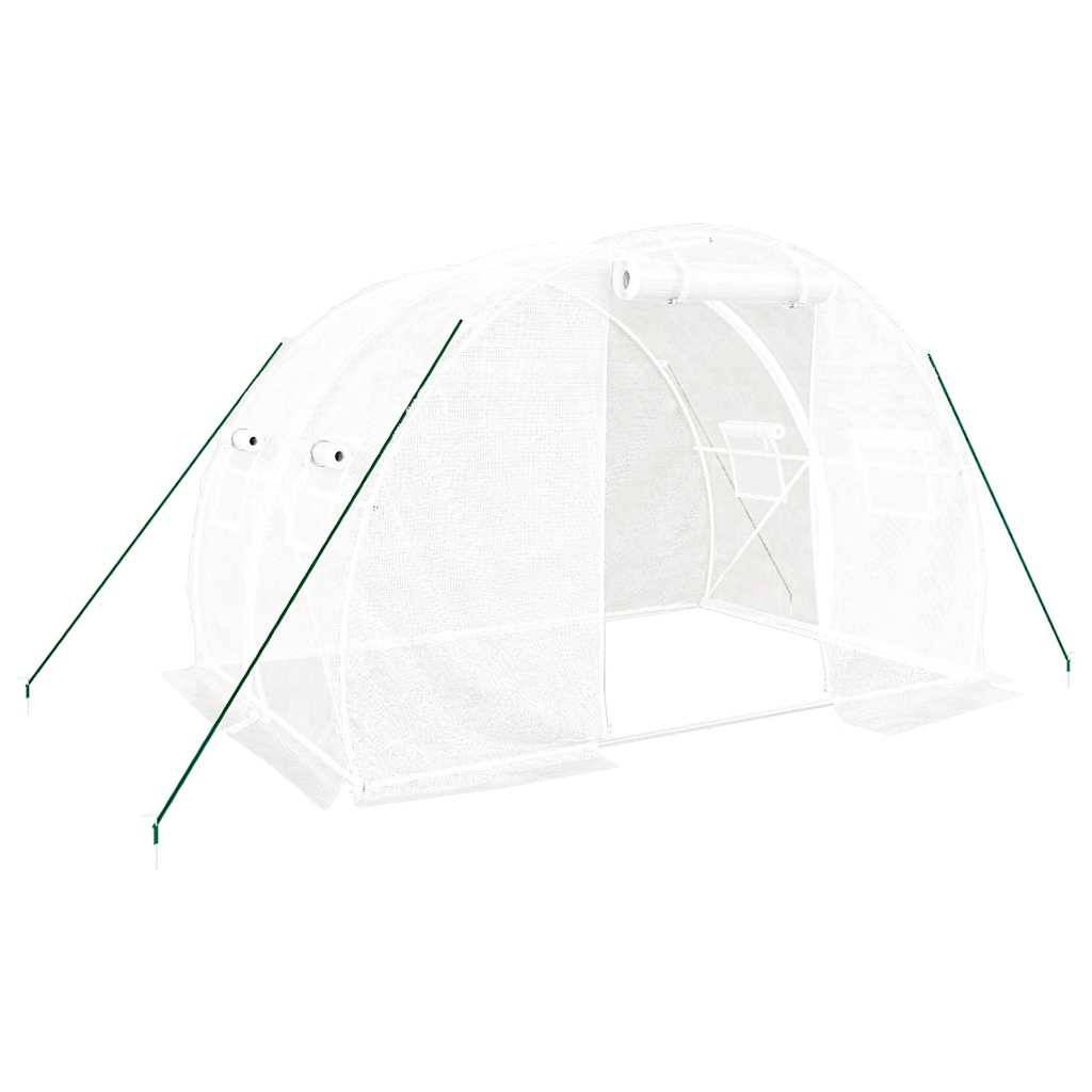 Serre de Jardin Tunnel Acier Galvanisé PE Potager Protection Cultures 6m² Blanc - ComfortXL Outdoor Living - Image 2