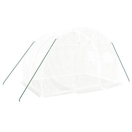 Serre de Jardin Tunnel Acier Galvanisé PE Potager Protection Cultures 6m² Blanc - ComfortXL Outdoor Living - Image 3