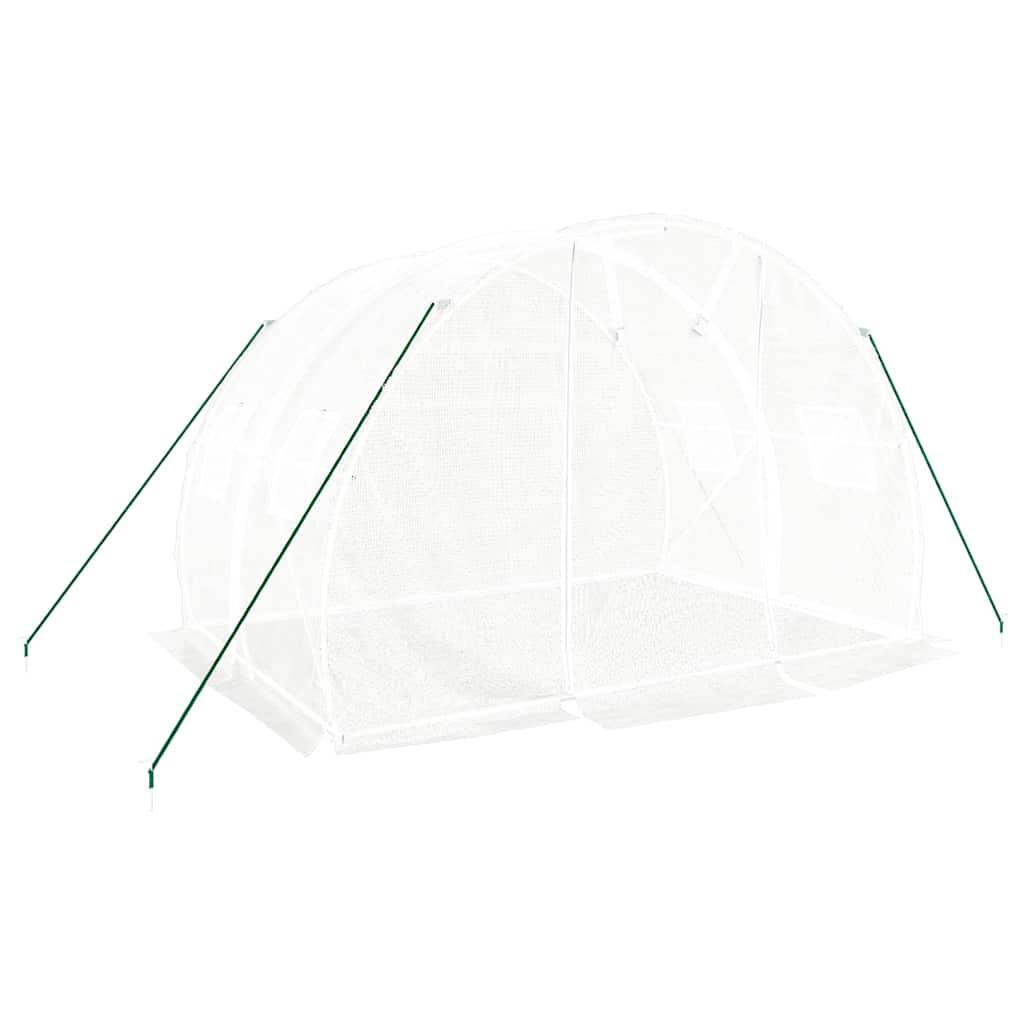 Serre de Jardin Tunnel Acier Galvanisé PE Potager Protection Cultures 6m² Blanc - ComfortXL Outdoor Living - Image 3