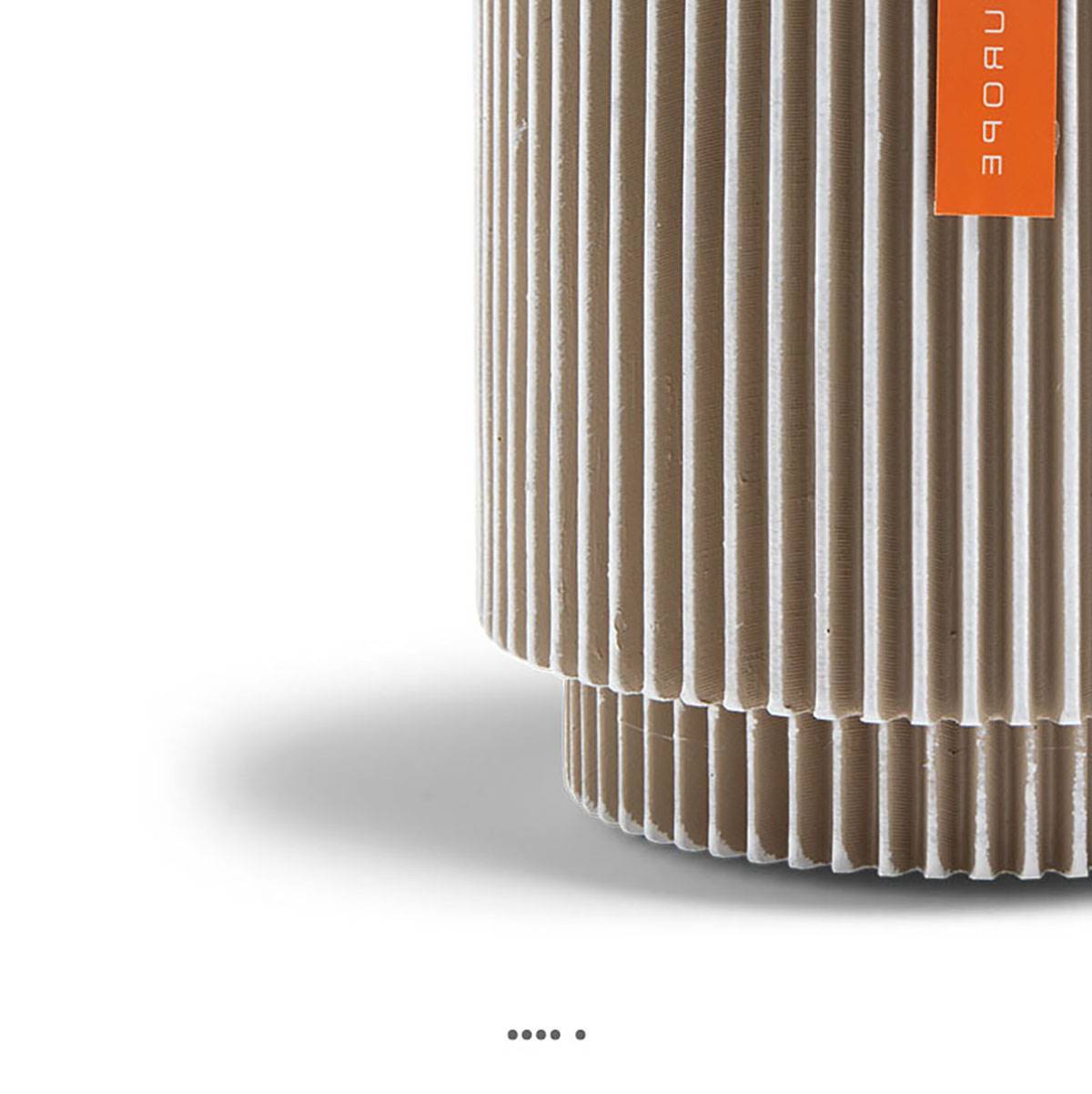 Artificielles - Vase cylindre Groove plastique H 21 x D 19 cm Blanc - dimhaut: H 21 cm - couleur: Blanc neige - Image 2