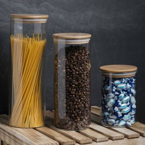 Bocal de Conservation 1,2L en Verre Couvercle Bambou - BAMPA - Image 4