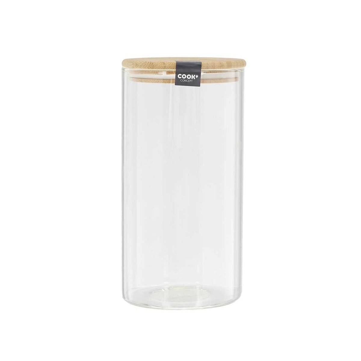 Bocal de Conservation 1,2L en Verre Couvercle Bambou - BAMPA - Image 1