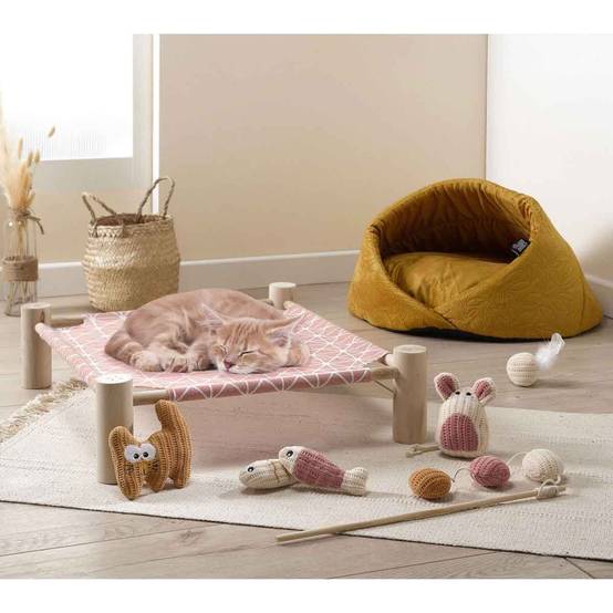 Love Story - Jouet Peluche pour Chat "Boho Cat" 12cm Naturel - Image 3
