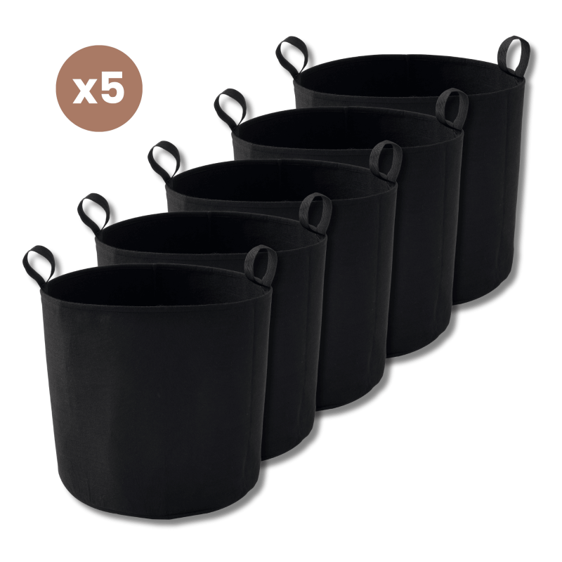 Autre - Lot de 5 Sac plantation feutre géotextile ø 40 cm 50,3 L Noir - Bag 4 Plant - Image 1