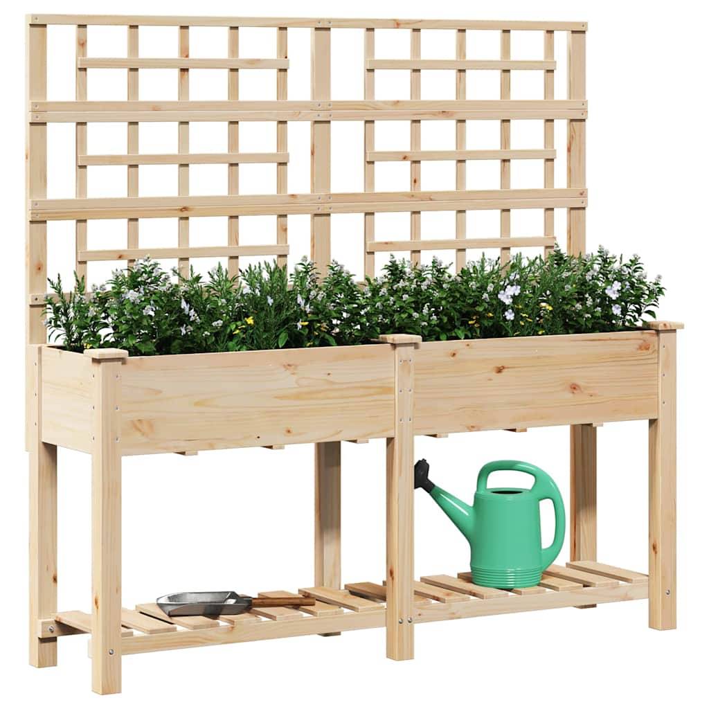 Cache-pot, Pot De Fleurs avec étagère Beige 161 x 46 x 152.5 cm g366 - Image 3