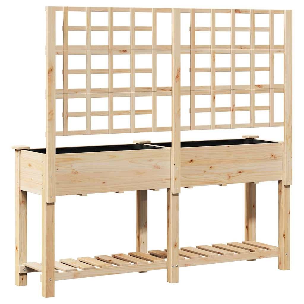 Cache-pot, Pot De Fleurs avec étagère Beige 161 x 46 x 152.5 cm g366 - Image 7