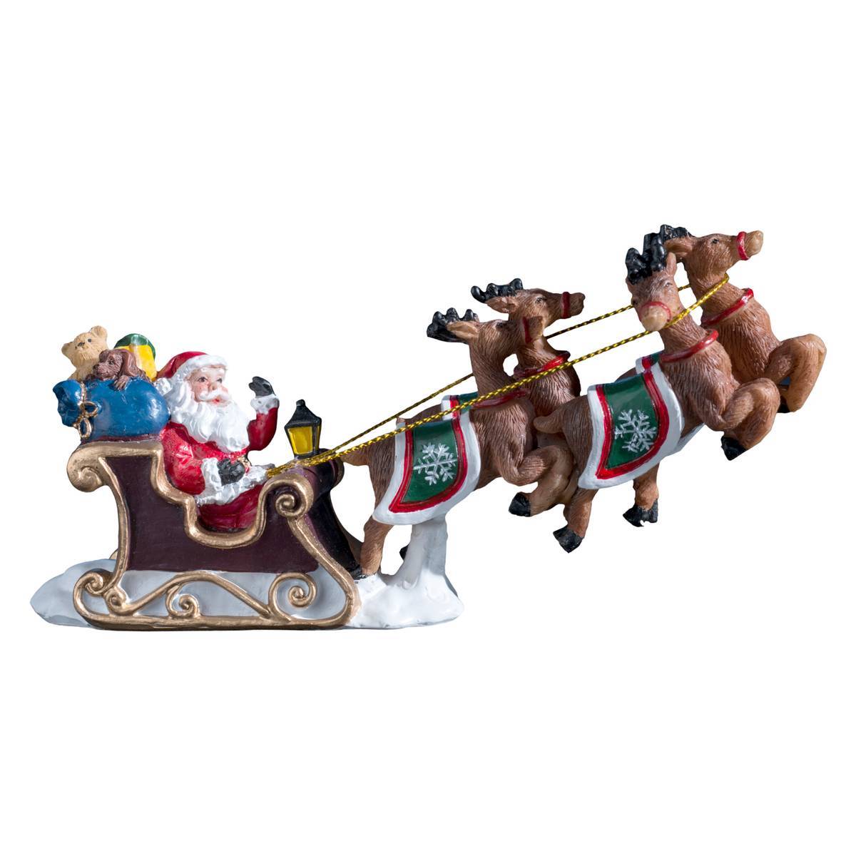 Fééric Lights & Christmas - Lot de 9 santons pour village traineau du père Noël - Feeric Lights & Christmas