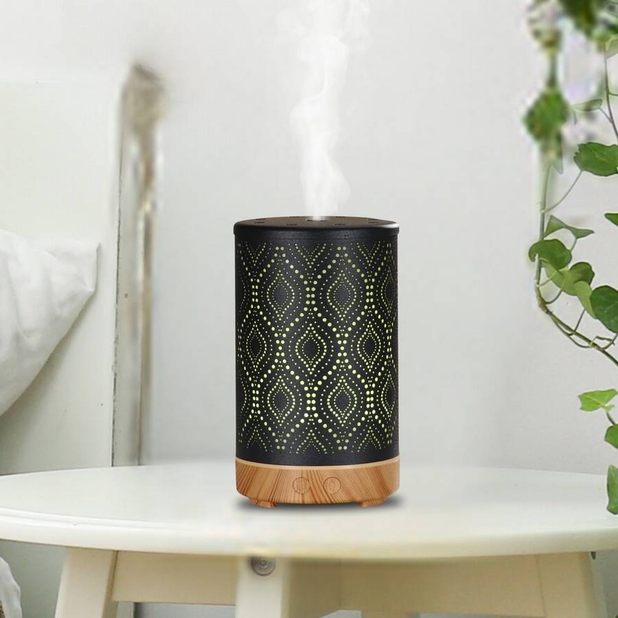 Zen'Arôme Diffuseur Aromathérapie avec Télécommande Séville - Éclairage Led Personnalisable - Coque en Métal avec Motif Original - Image 2