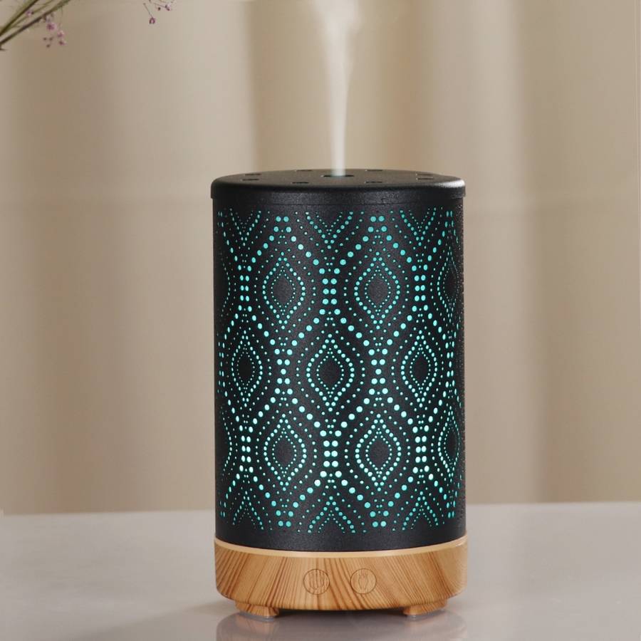 Zen'Arôme Diffuseur Aromathérapie avec Télécommande Séville - Éclairage Led Personnalisable - Coque en Métal avec Motif Original - Image 7