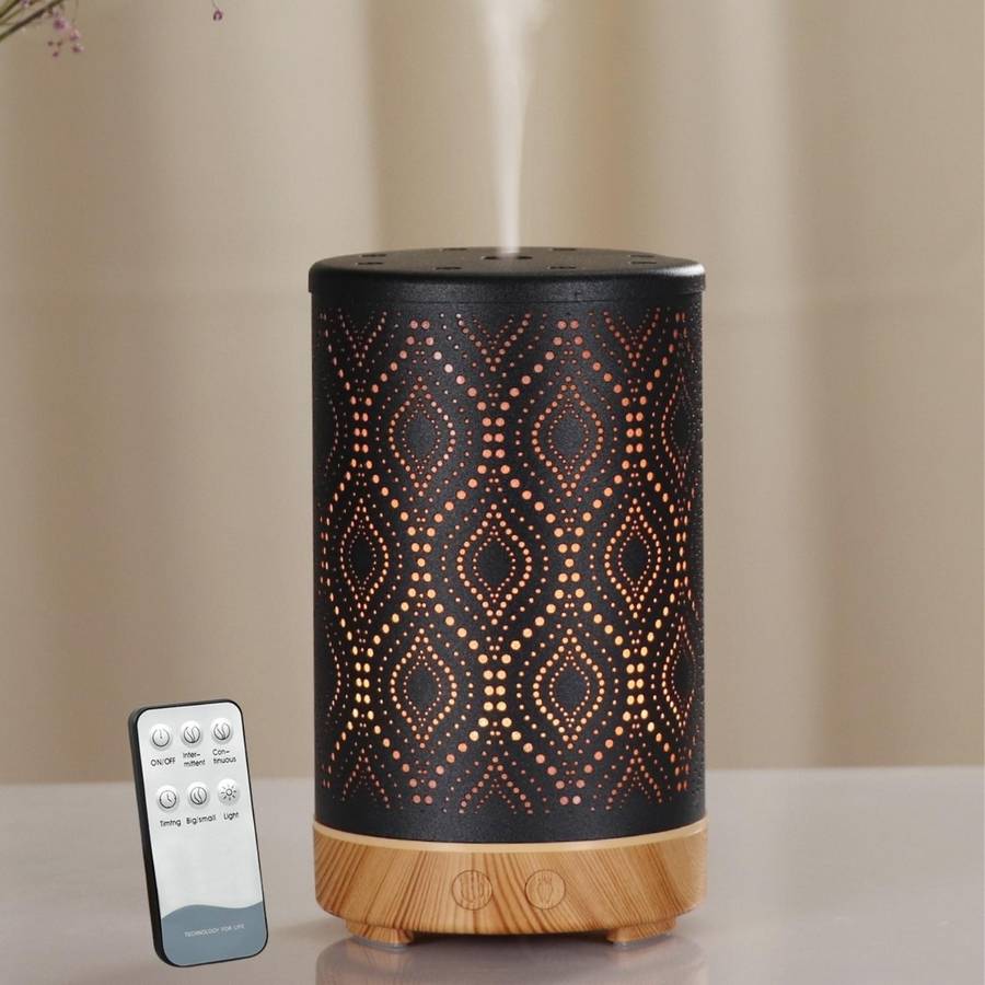 Zen'Arôme Diffuseur Aromathérapie avec Télécommande Séville - Éclairage Led Personnalisable - Coque en Métal avec Motif Original - Image 5