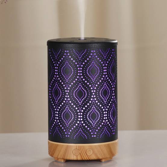 Zen'Arôme Diffuseur Aromathérapie avec Télécommande Séville - Éclairage Led Personnalisable - Coque en Métal avec Motif Original - Image 6