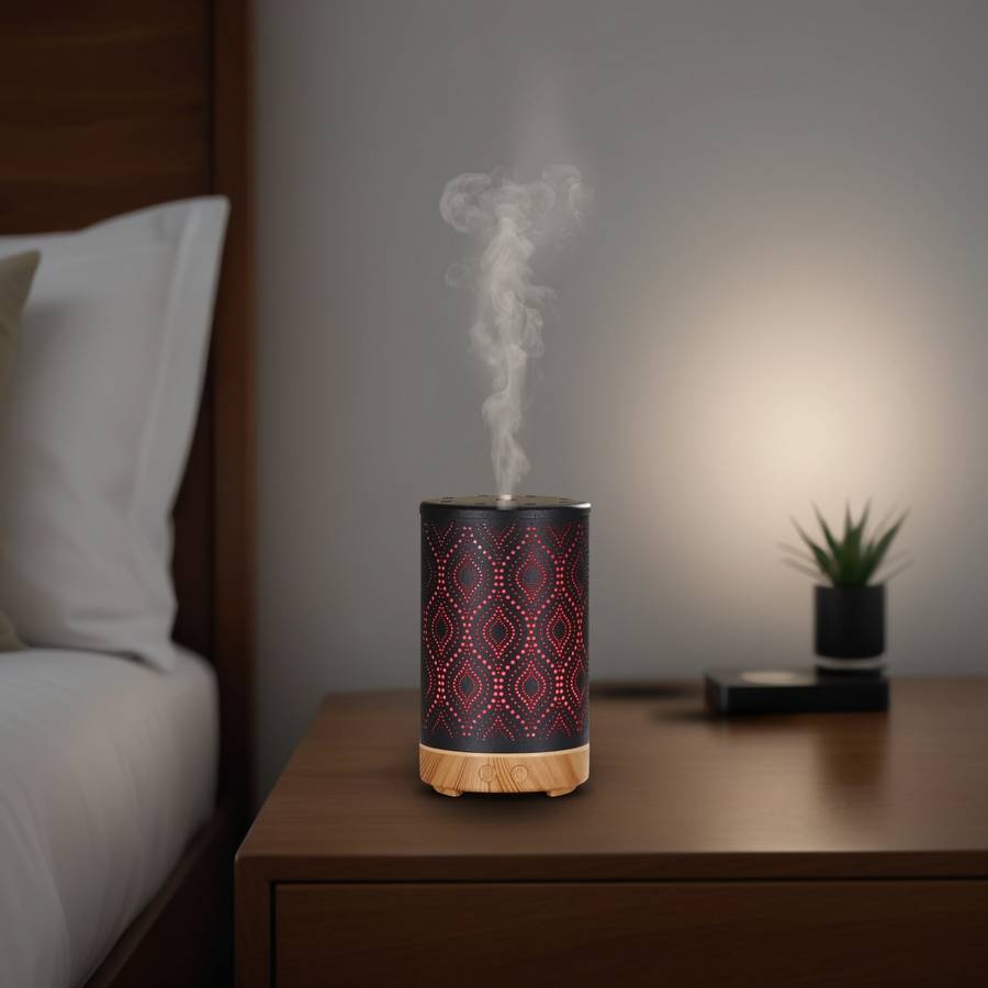 Zen'Arôme Diffuseur Aromathérapie avec Télécommande Séville - Éclairage Led Personnalisable - Coque en Métal avec Motif Original - Image 3