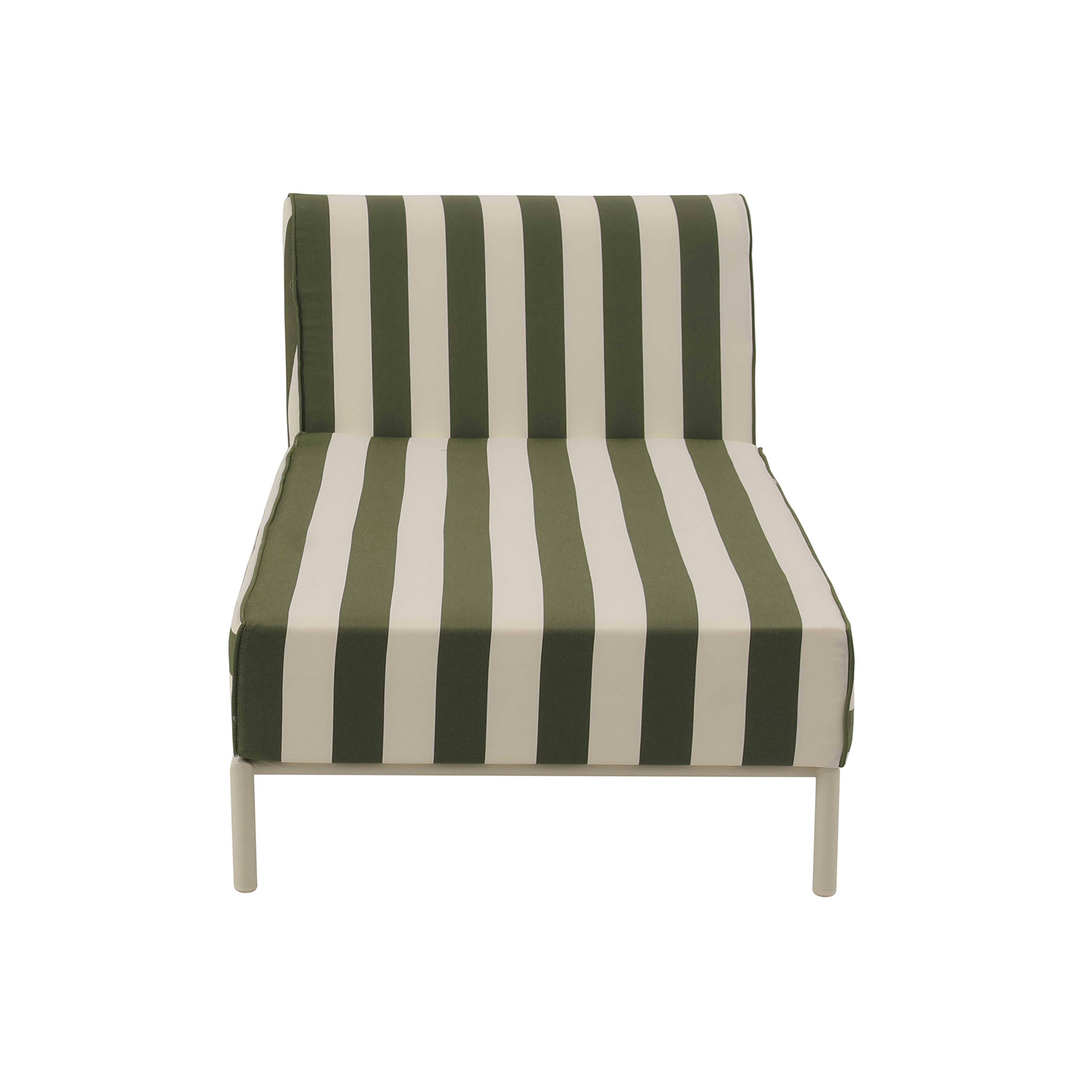 Oviala - Méridienne rayée pour salon de jardin modulable en tissu vert kaki Patio - Oviala - Image 5
