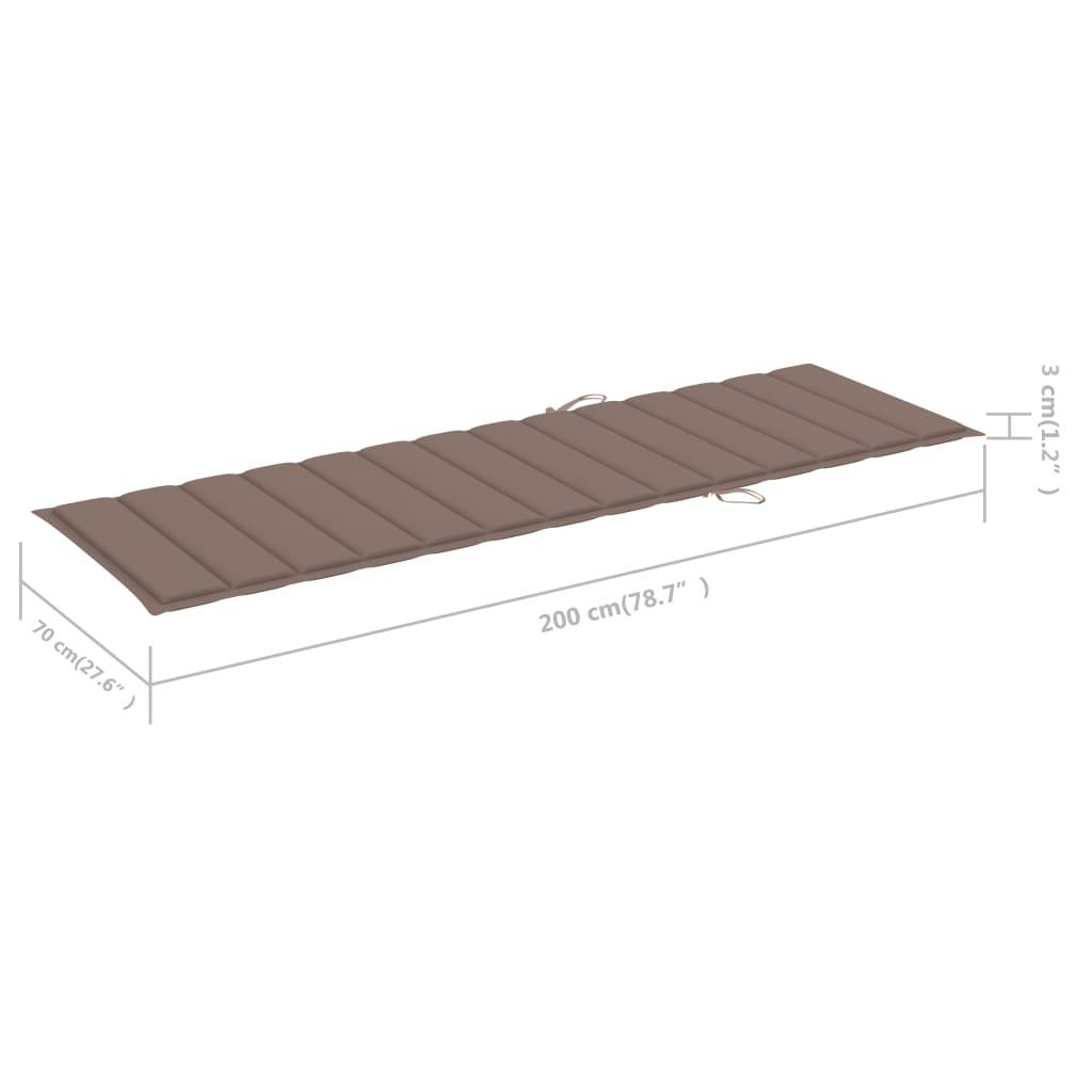Helloshop26 - Transat chaise longue bain de soleil lit de jardin terrasse meuble d'extérieur double et coussins 198 x 135 x (30-75) cm taupe bois de pin imprégné - Image 8