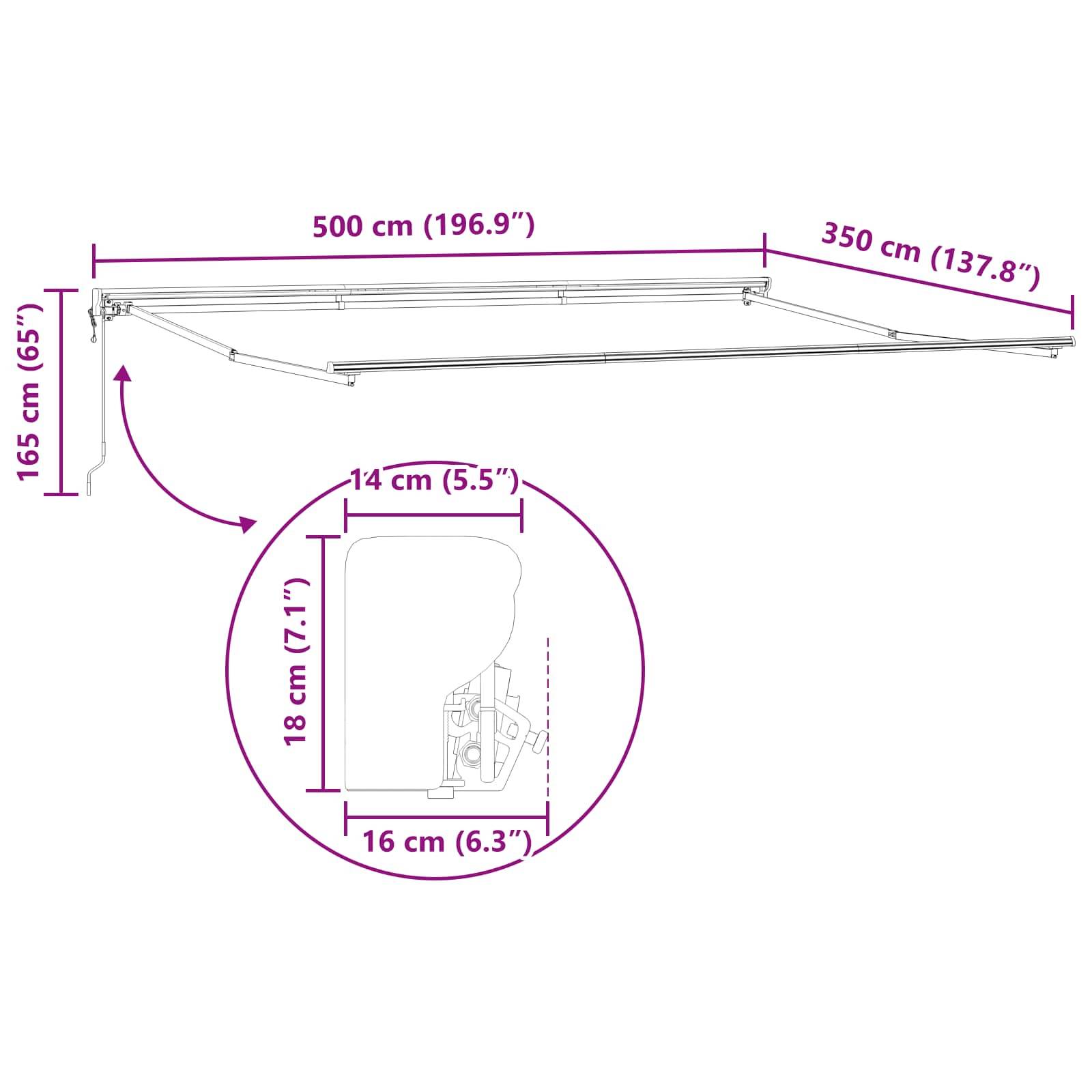 Vidaxl - Auvent rétractable électrique Gris clair et anthracite vidaXL 3421233 - Image 3