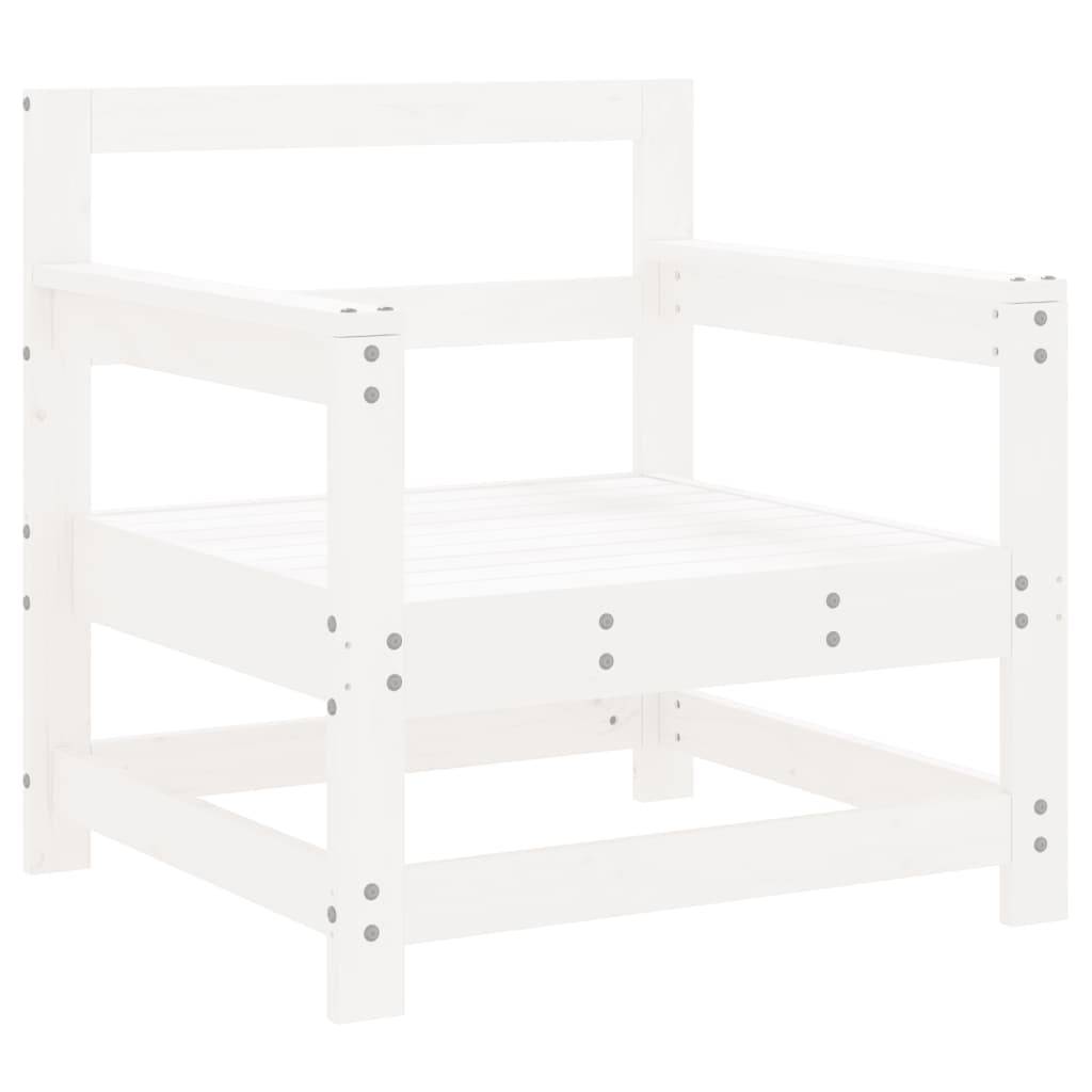 Lot de 2 Chaises de jardin - Chaises d'extérieur - Fauteuils de jardin blanc bois massif de pin-JU12771 - Image 3