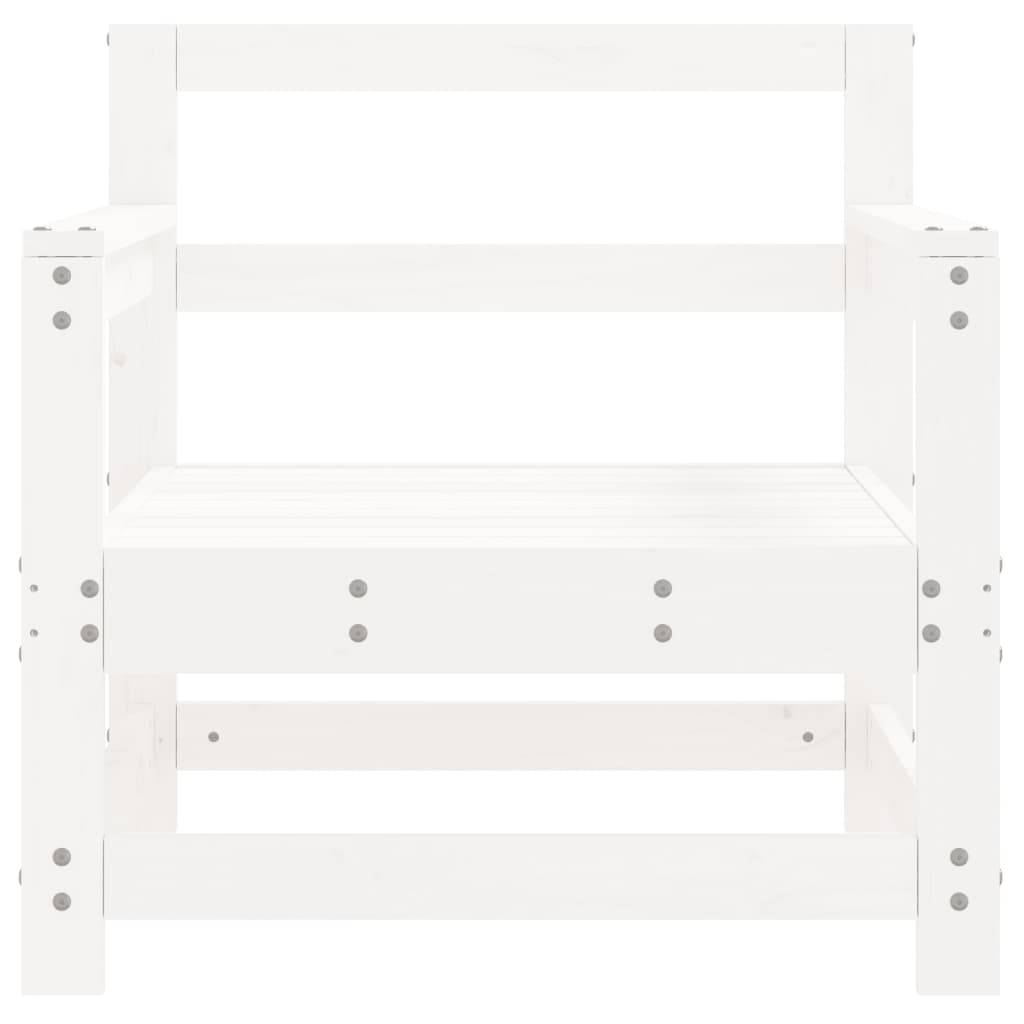 Lot de 2 Chaises de jardin - Chaises d'extérieur - Fauteuils de jardin blanc bois massif de pin-JU12771 - Image 4