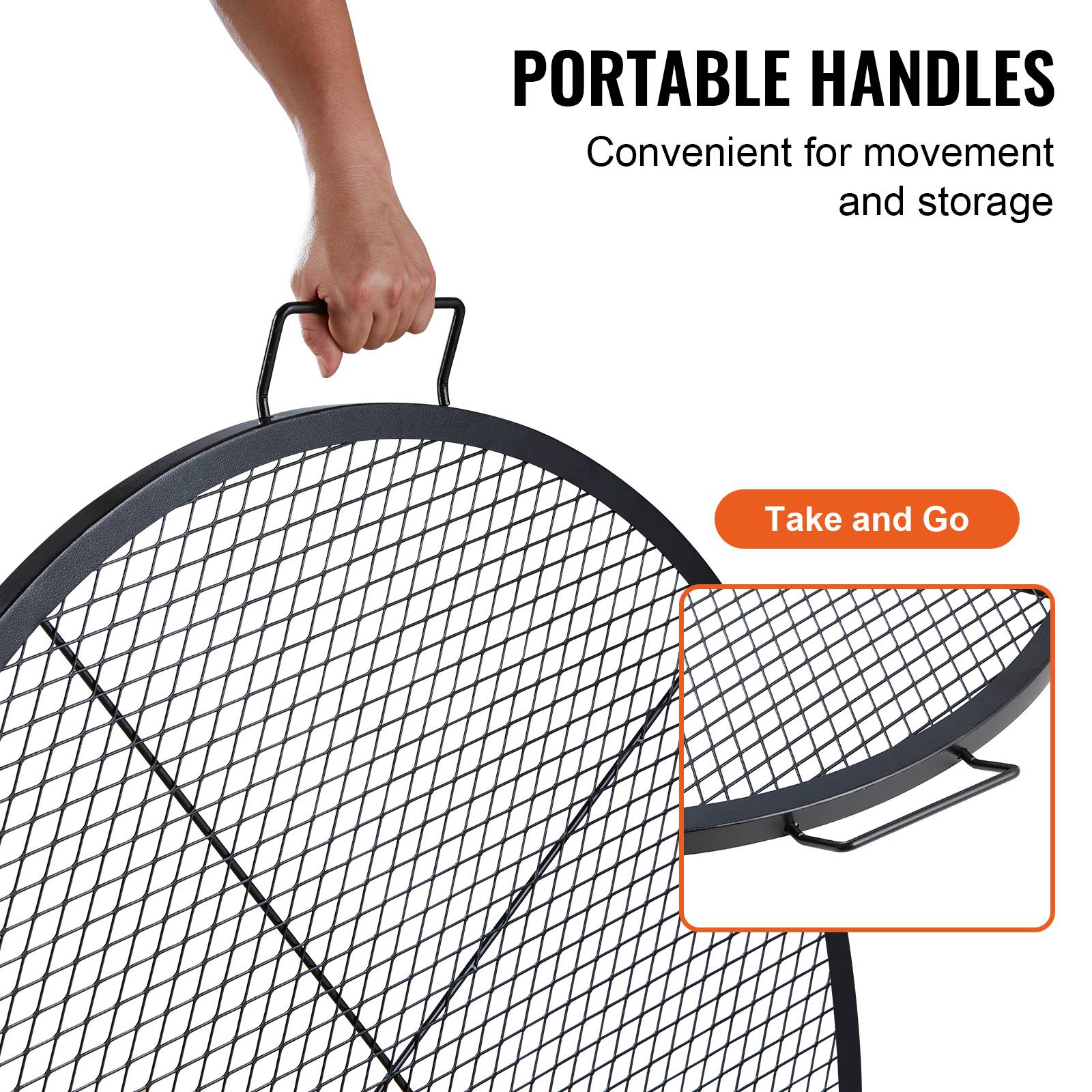Vevor - VEVOR Grille de Cuisson Grille de Barbecue Ronde 91 cm pour Camping Pique-Nique - Image 5