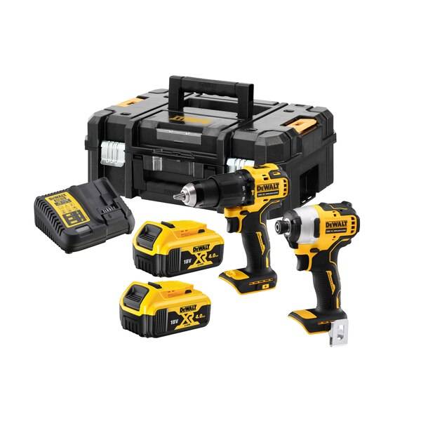 Pack de 2 outils 18V (DCD709/DCF809) + 2 batteries 4Ah + chargeur en coffret DT70708 T-STAK DEWALT DCK2062M2T - Image 1