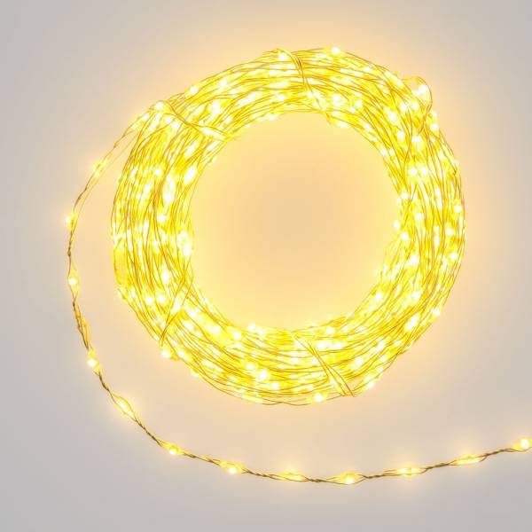 Lotti - Guirlande fil lumineux blanc chaud 10M 625 micro LED câble argenté extérieur Lotti - Image 2