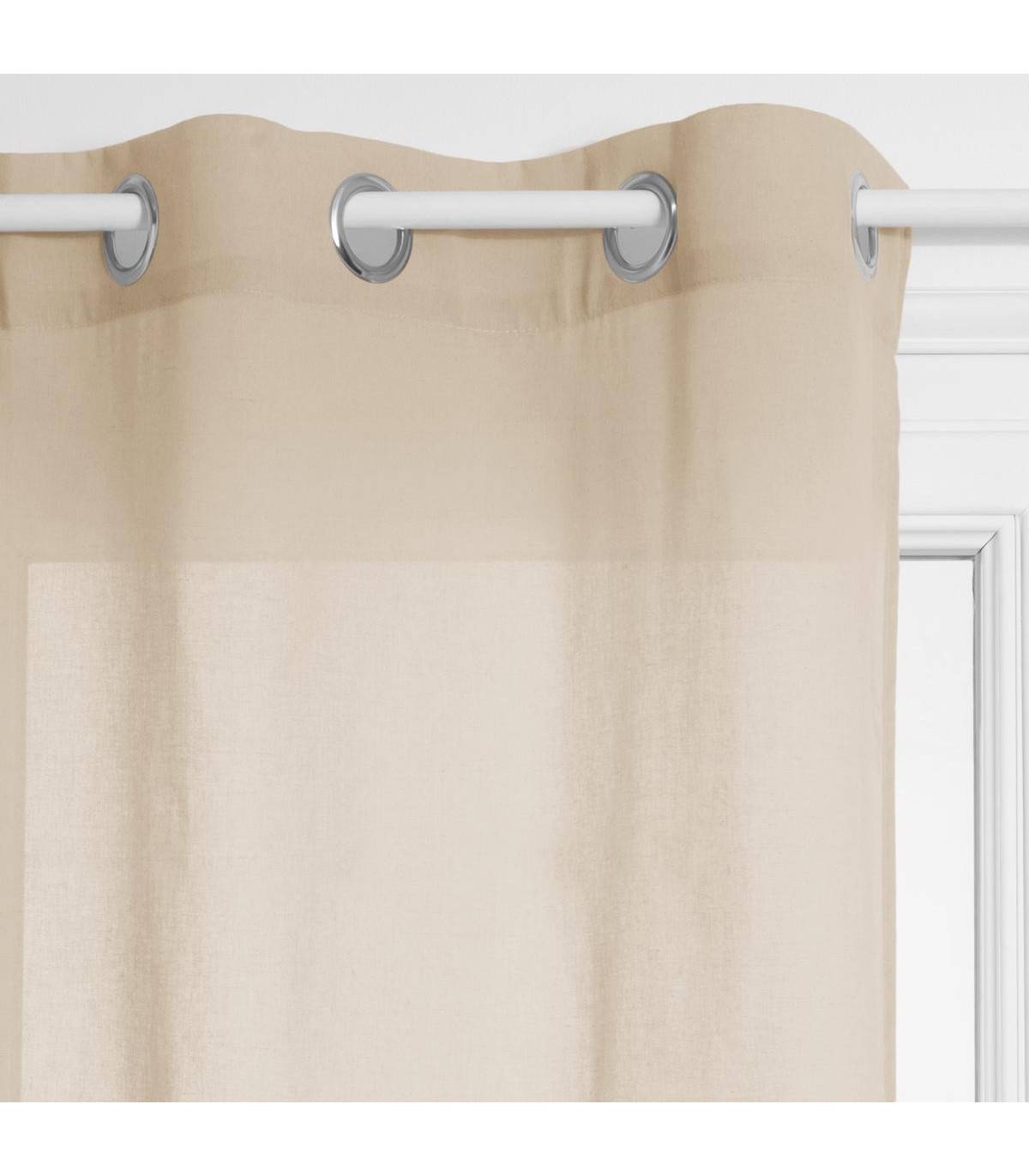 Voilage à œillets Ana Beige Lin 140 x 240 cm - Image 1