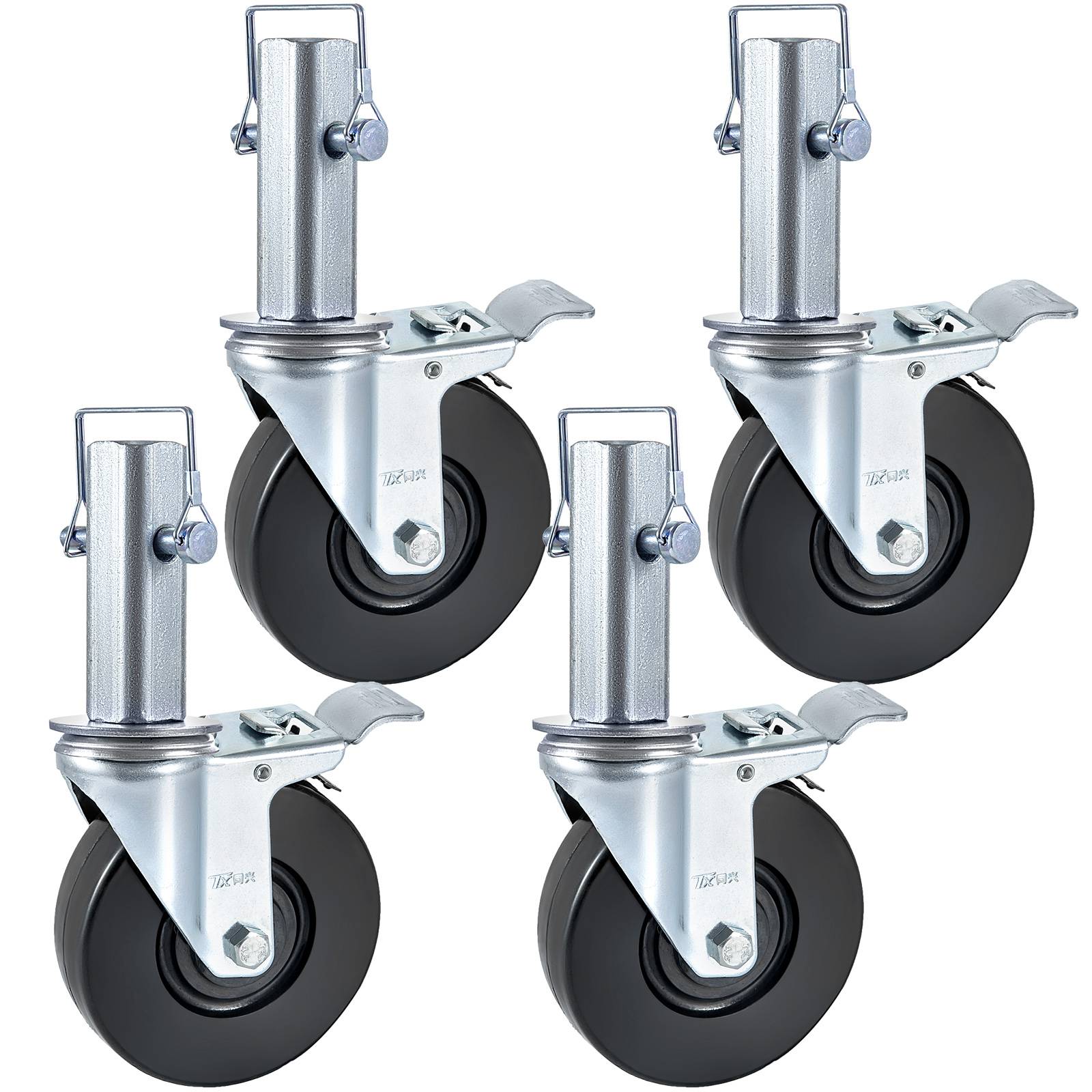VEVOR Roulettes pivotantes polyuréthane, 12.7cm, charge 200kg/roue, lot4. - Image 1
