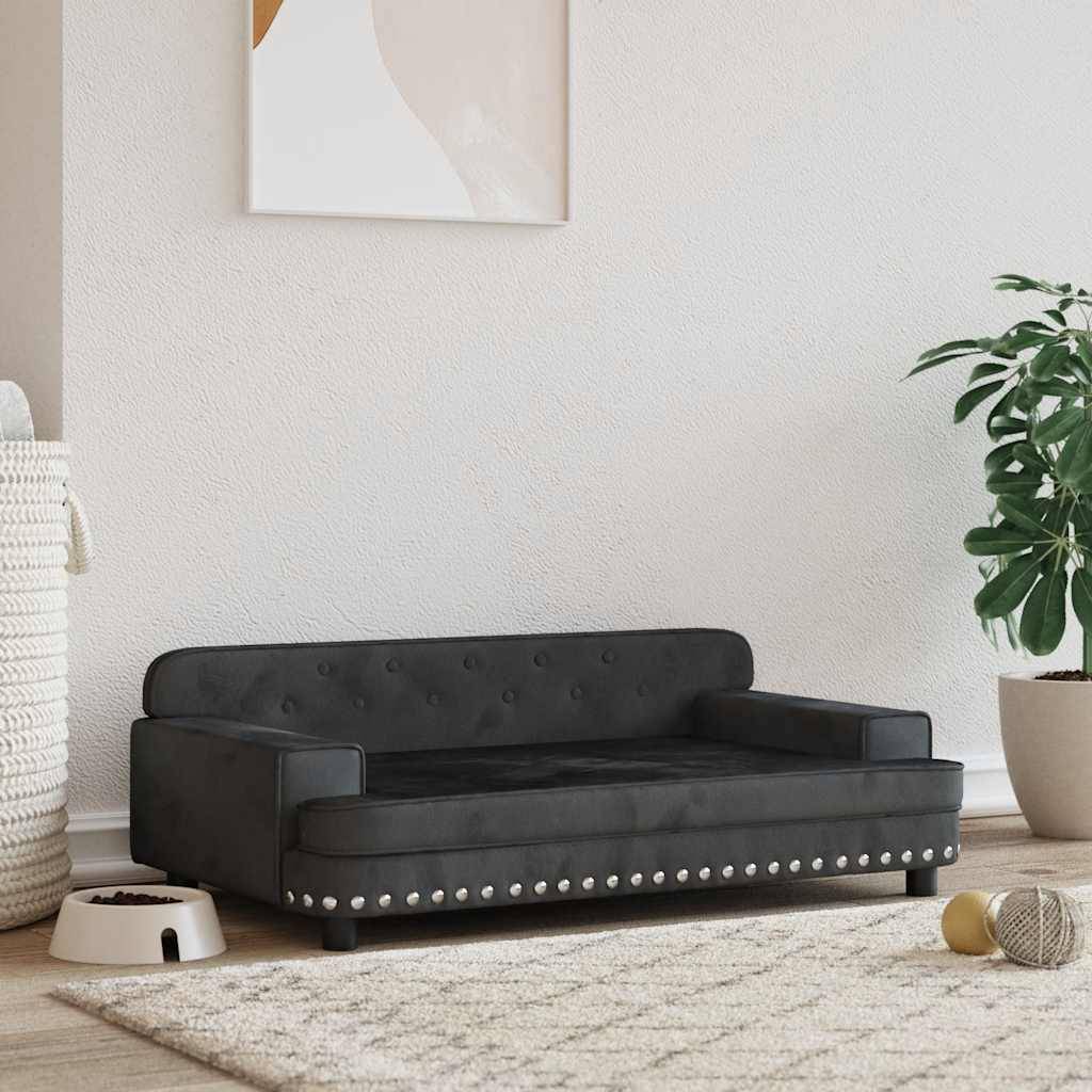 PANGIVO - Lit pour chien velours noir 90 x 53 x 30 cm - PANGIVO - Image 1