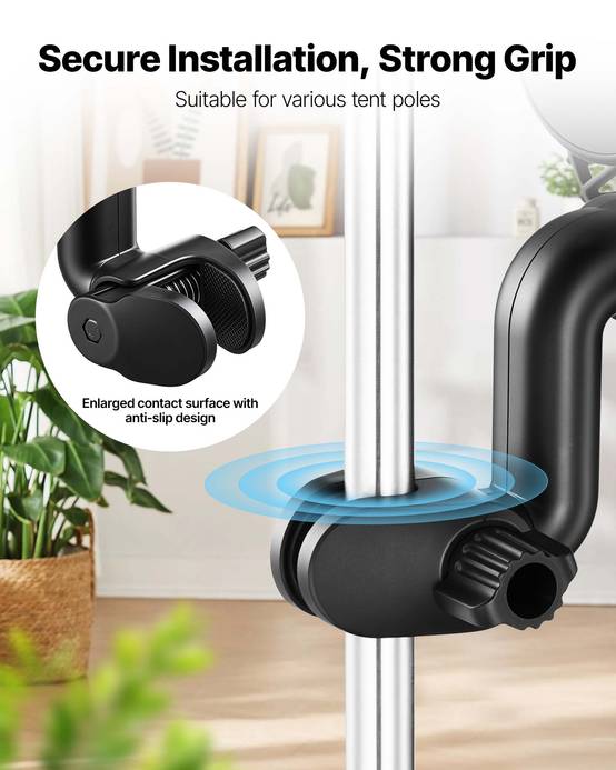 VEVOR Ventilateur de Culture à Pince Oscillant USB-C 9 Vitesses Noir Lot de 2 - Image 5
