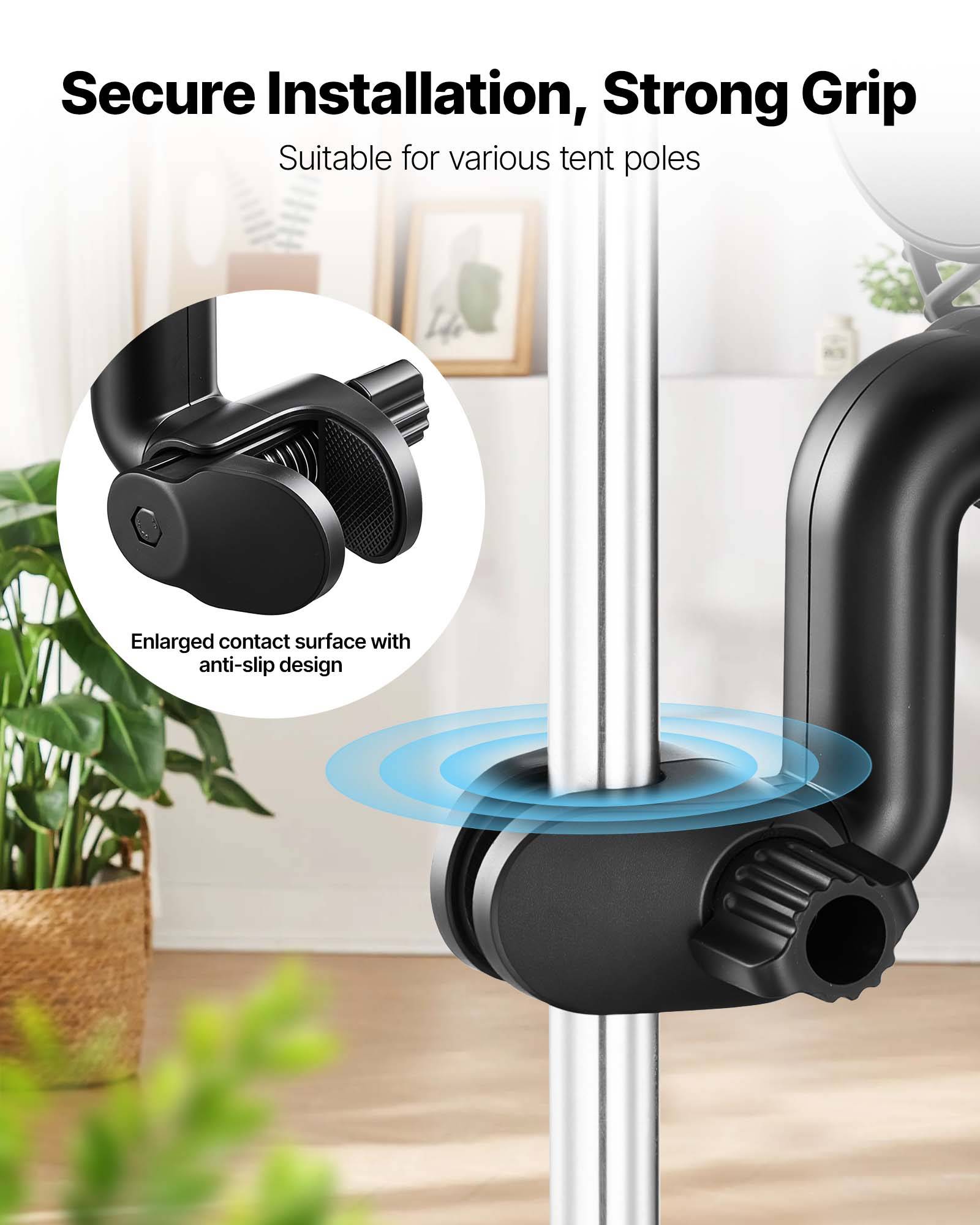 VEVOR Ventilateur de Culture à Pince Oscillant USB-C 9 Vitesses Noir Lot de 2 - Image 5