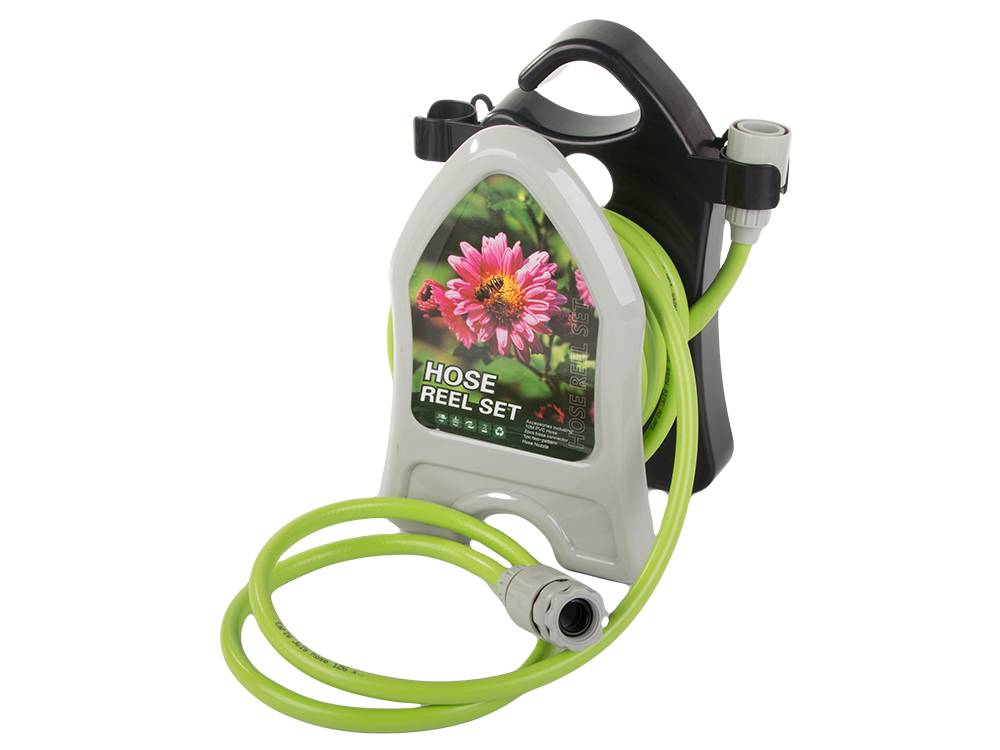 Tuyau d'arrosage de jardin sur pied avec pistolet enroulé 10m - Image 3