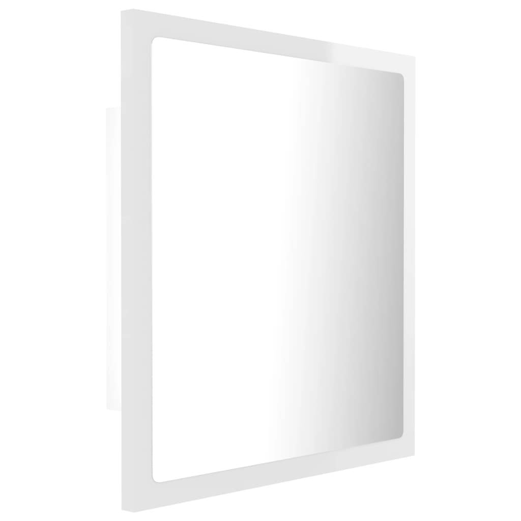 Miroir à led de bain 40 x 8,5 x 37 cm acrylique blanc brillant - Image 1