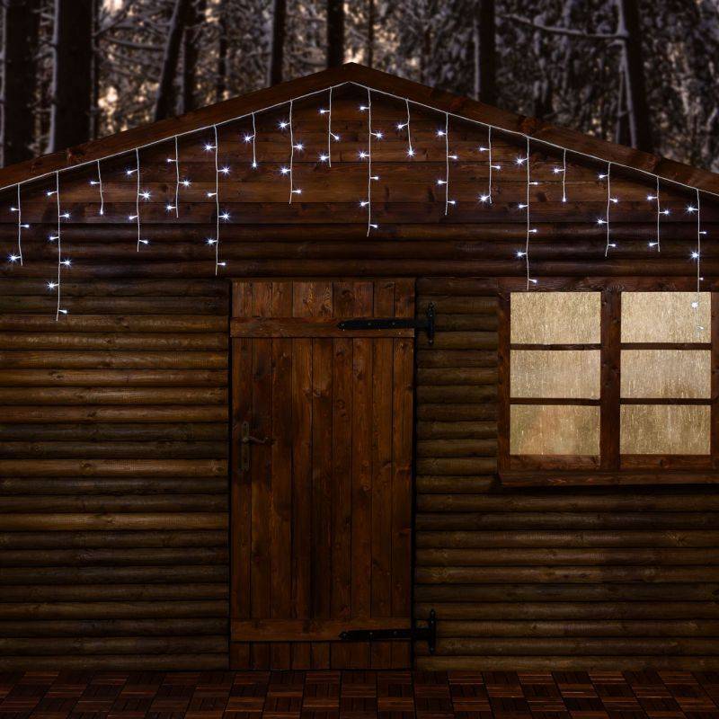 Lotti - Guirlande stalactite 20M H 60CM 480 LED blanc froid 8 programmes câble blanc 24V Lotti - Image 7