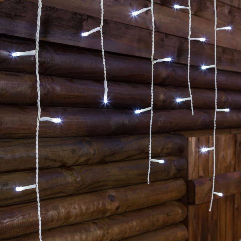 Lotti - Guirlande stalactite 20M H 60CM 480 LED blanc froid 8 programmes câble blanc 24V Lotti - Image 8