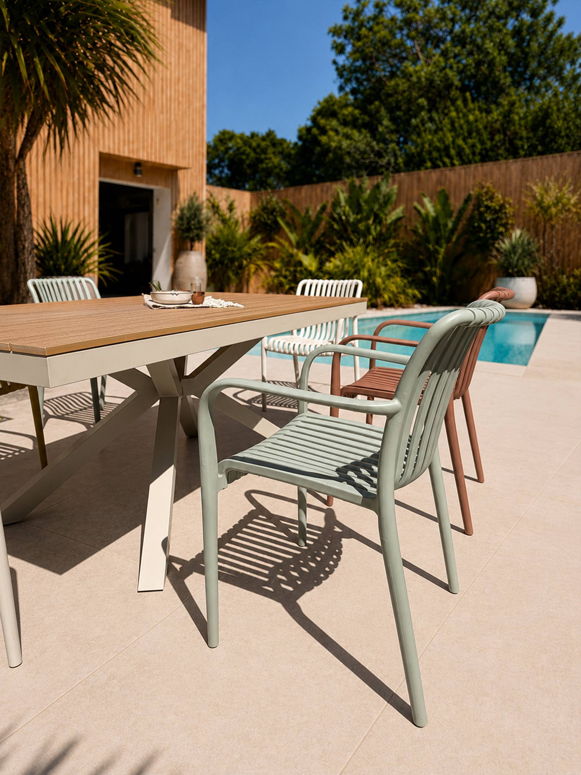 Dcb Garden - Ensemble repas de jardin 6 places en alu - Grège - LAMU - Image 2