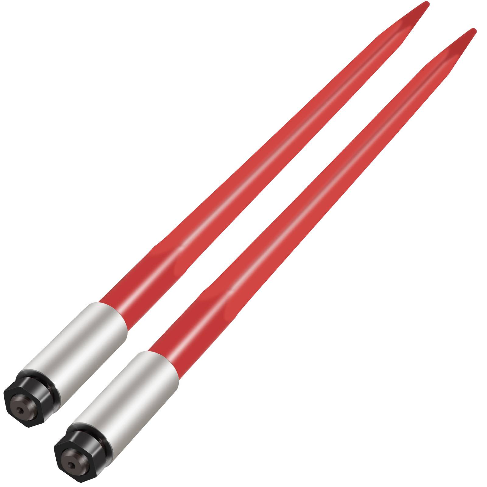 VEVOR Lance à foin 99cm, lot de 2. Pointe fixation rapide, capacité 1360kg, fourches revêtement rouge. Chargeurs. - Image 1